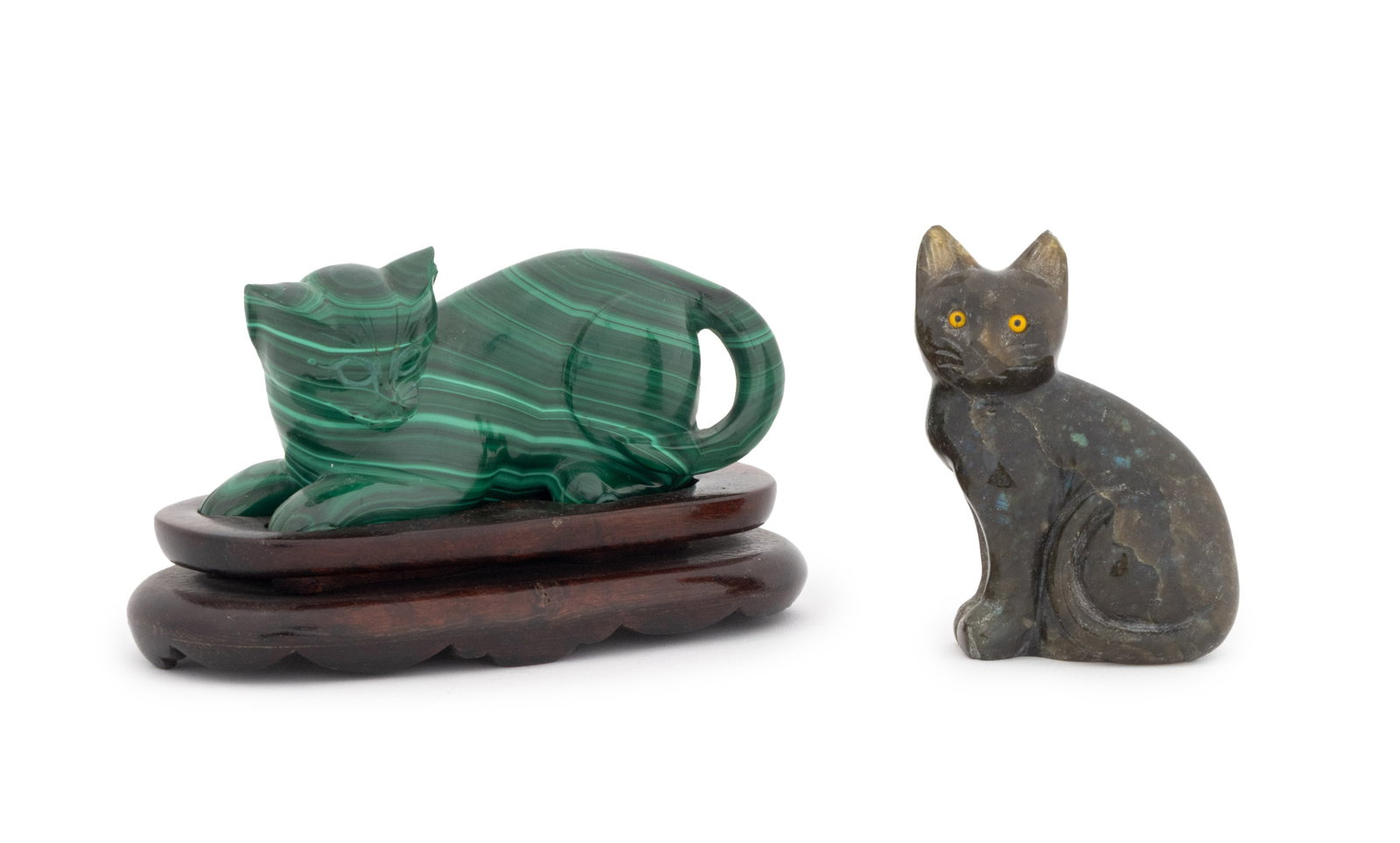Cat Form Carved Crystal Sculptures, 2 (1 of 12)
