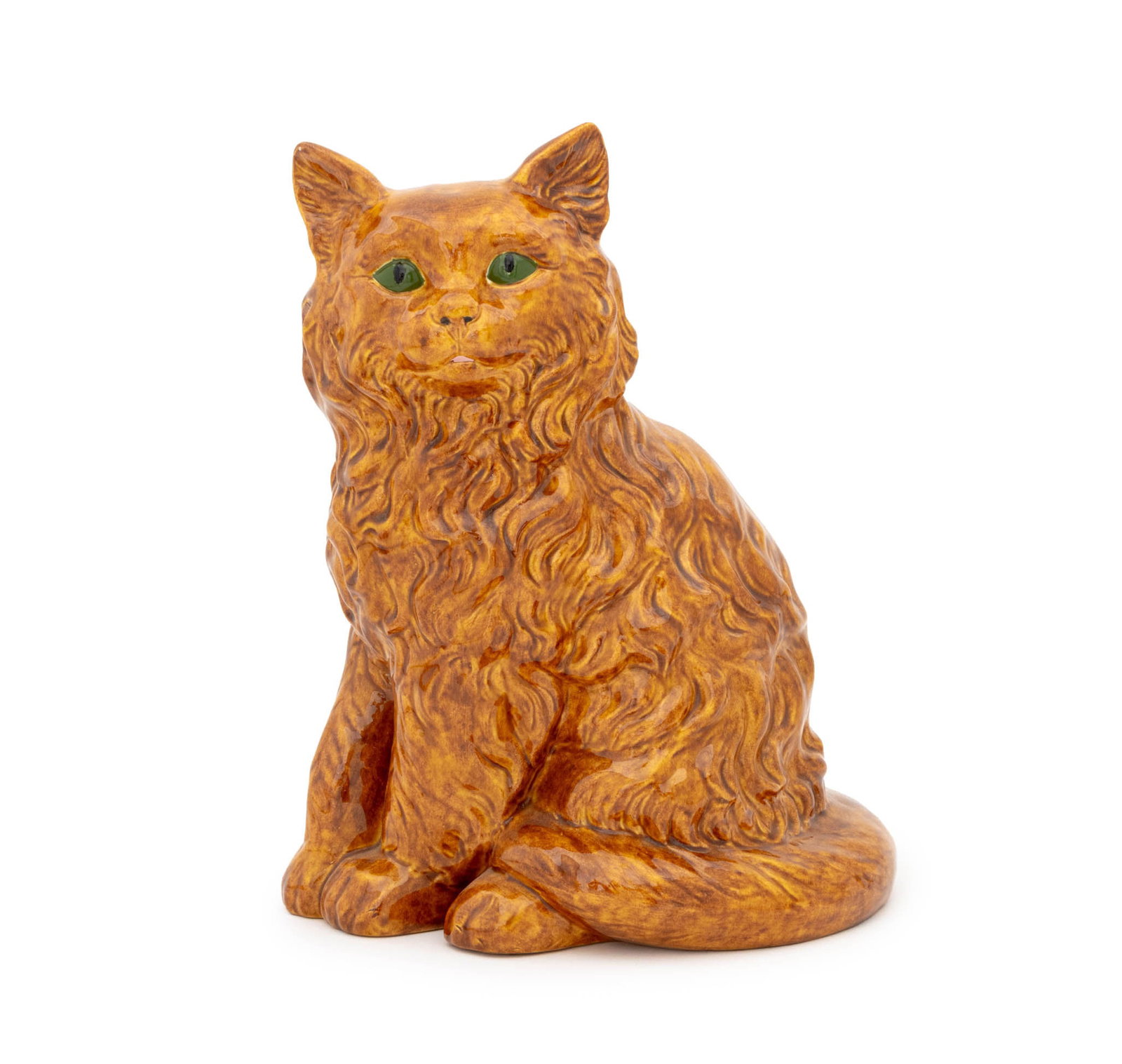 Signed Art Pottery Orange Cat Sculpture, 1973: Signed Art Pottery Orange Cat Sculpture, 1973, signed and dated "Ruth Edwards / 2-22-73" to underside. Provenance: From the Fifth Avenue Estate of a Distinguished Author and Humanitarian. Keywords: Ce