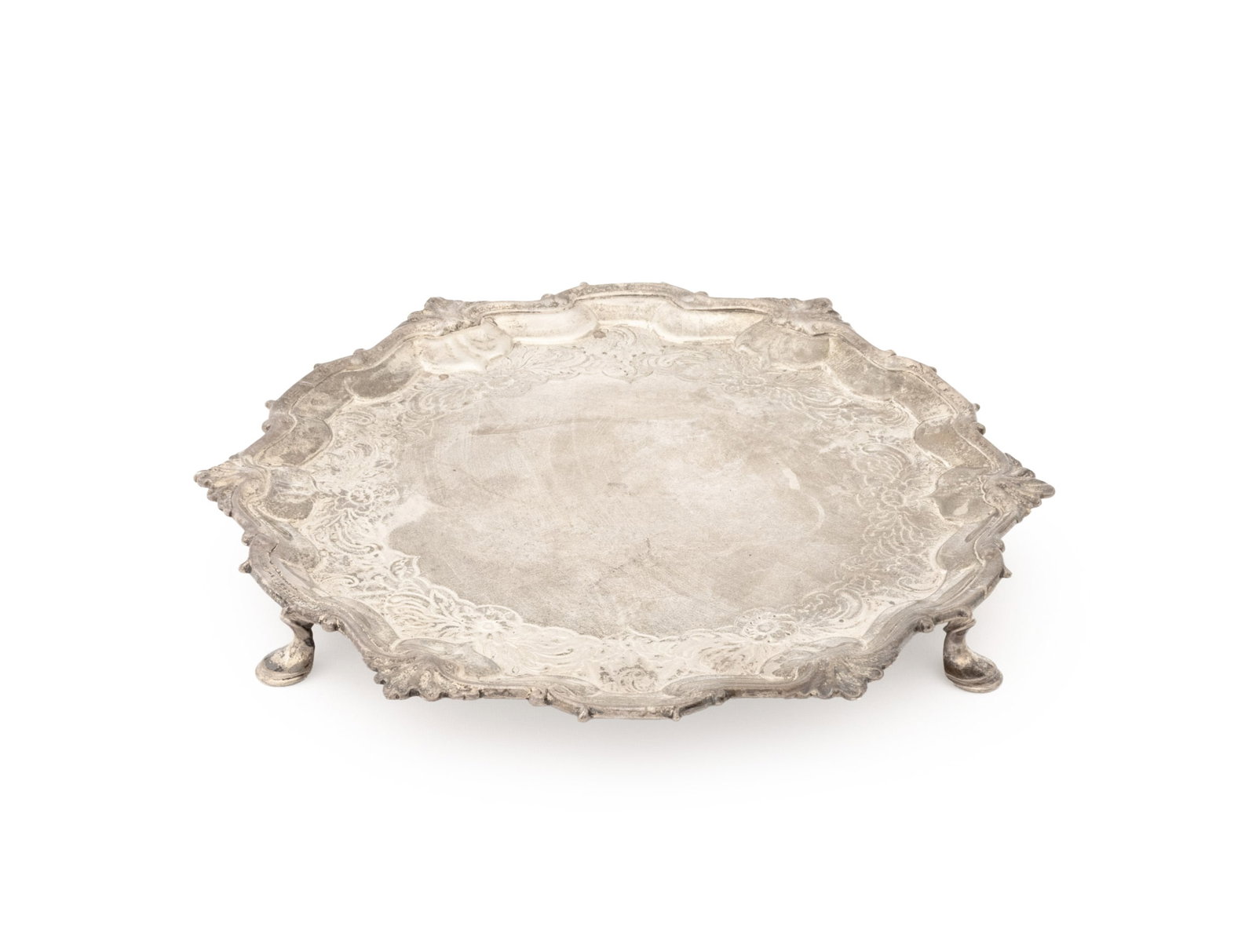 George II Scottish Sterling Silver Waiter, 1756 (1 of 8)