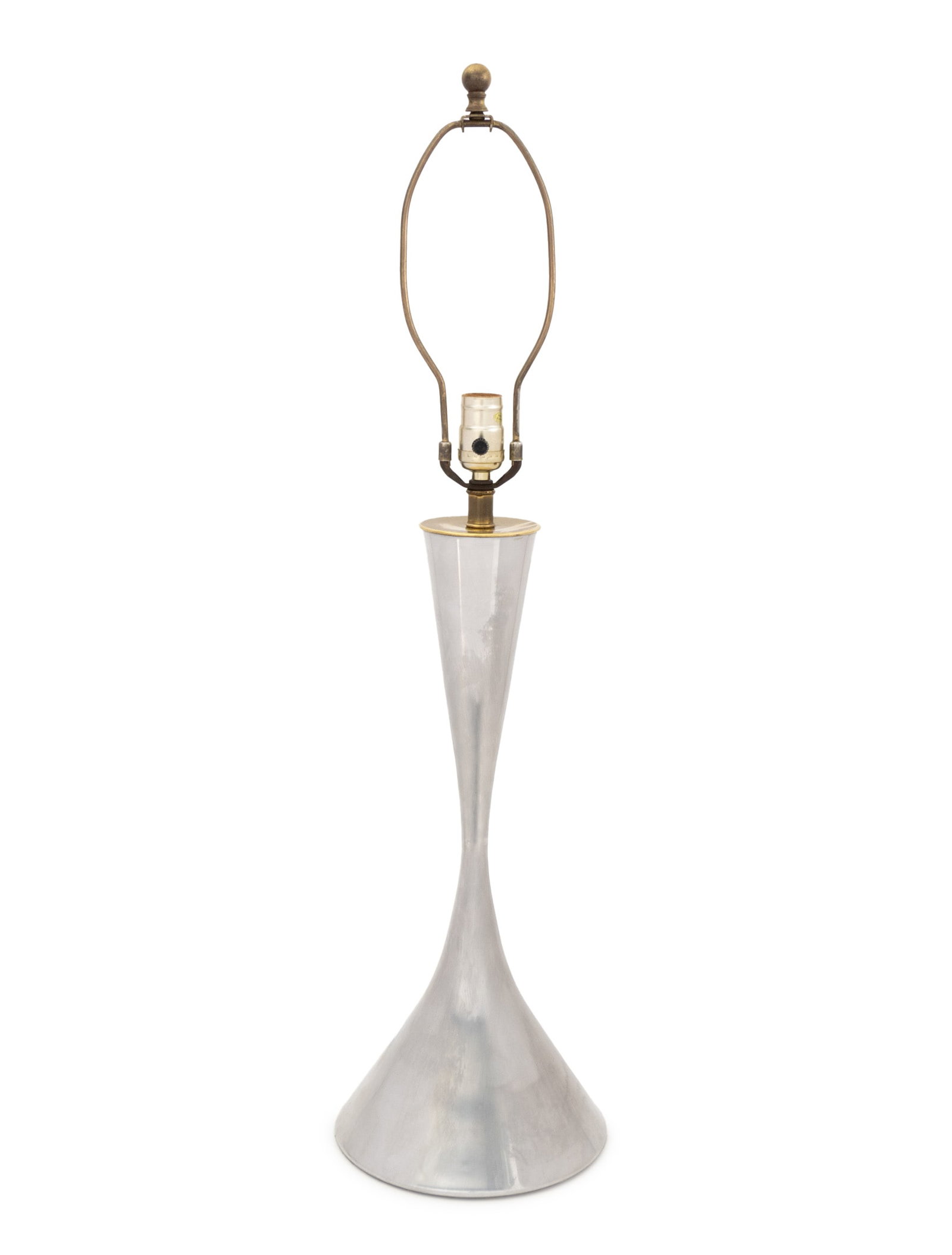 Modern Brushed Nickel and Brass Table Lamp (1 of 7)