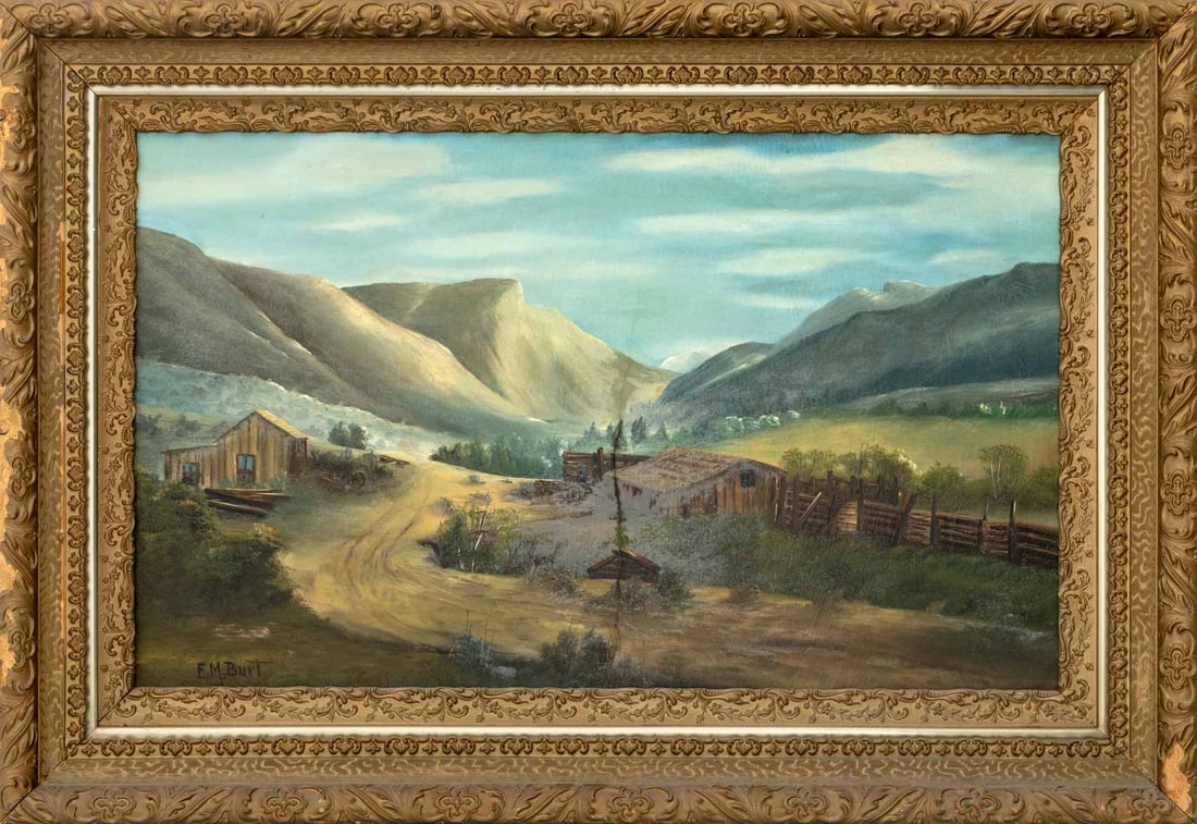 Signed American Mountain Landscape Oil on Canvas (1 of 6)