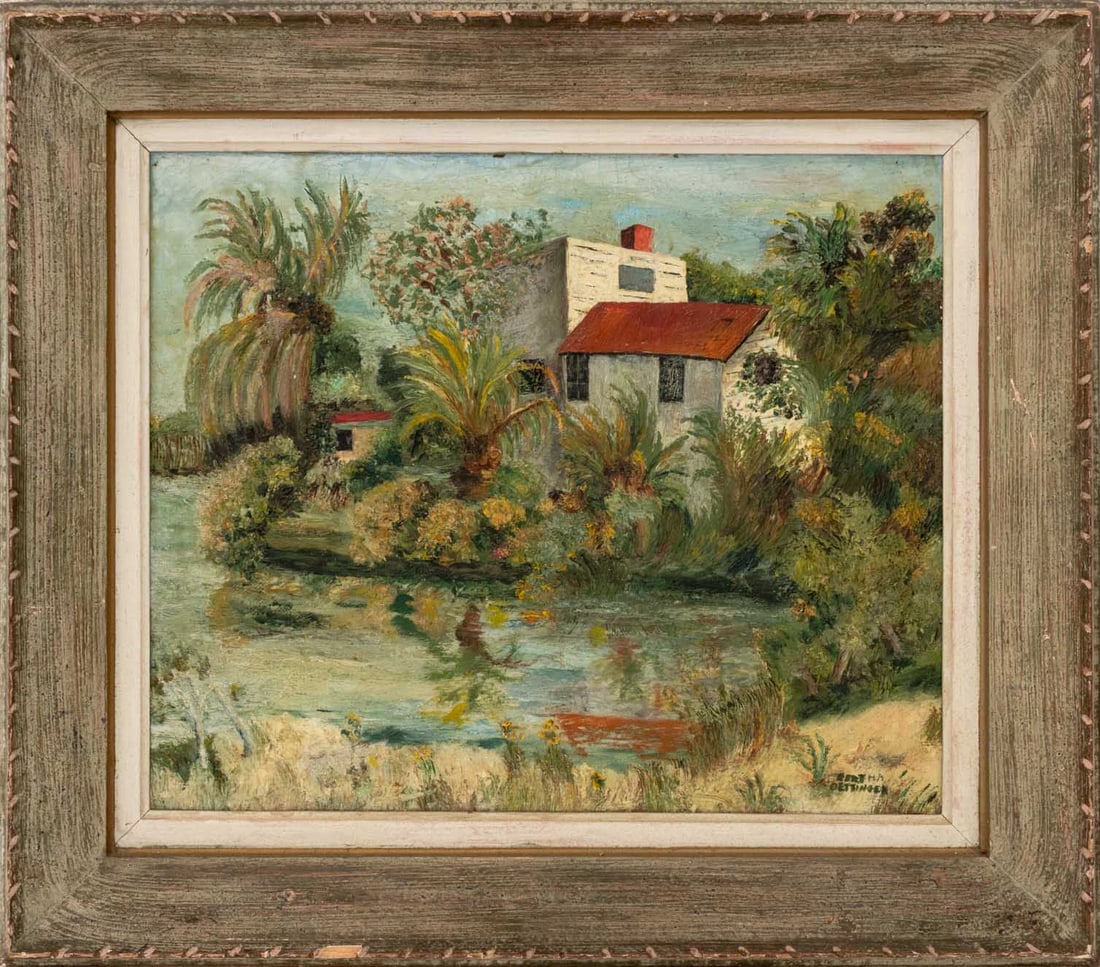Illegibly Signed River Landscape Oil on Canvas (1 of 7)
