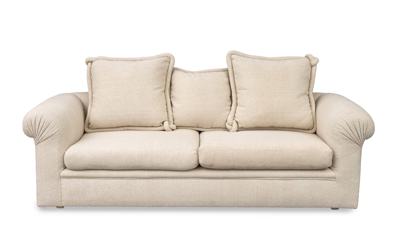 Modern Beige Upholstered Three-Seat Sofa (1 of 7)