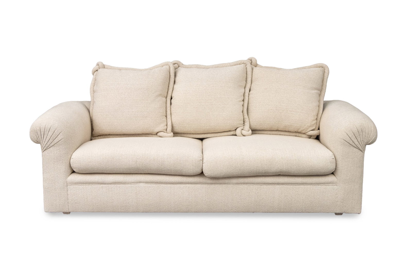 Modern Beige Upholstered Three-Seat Sofa (1 of 7)