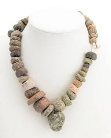 Pre-Columbian Graduated Stone Bead Necklace