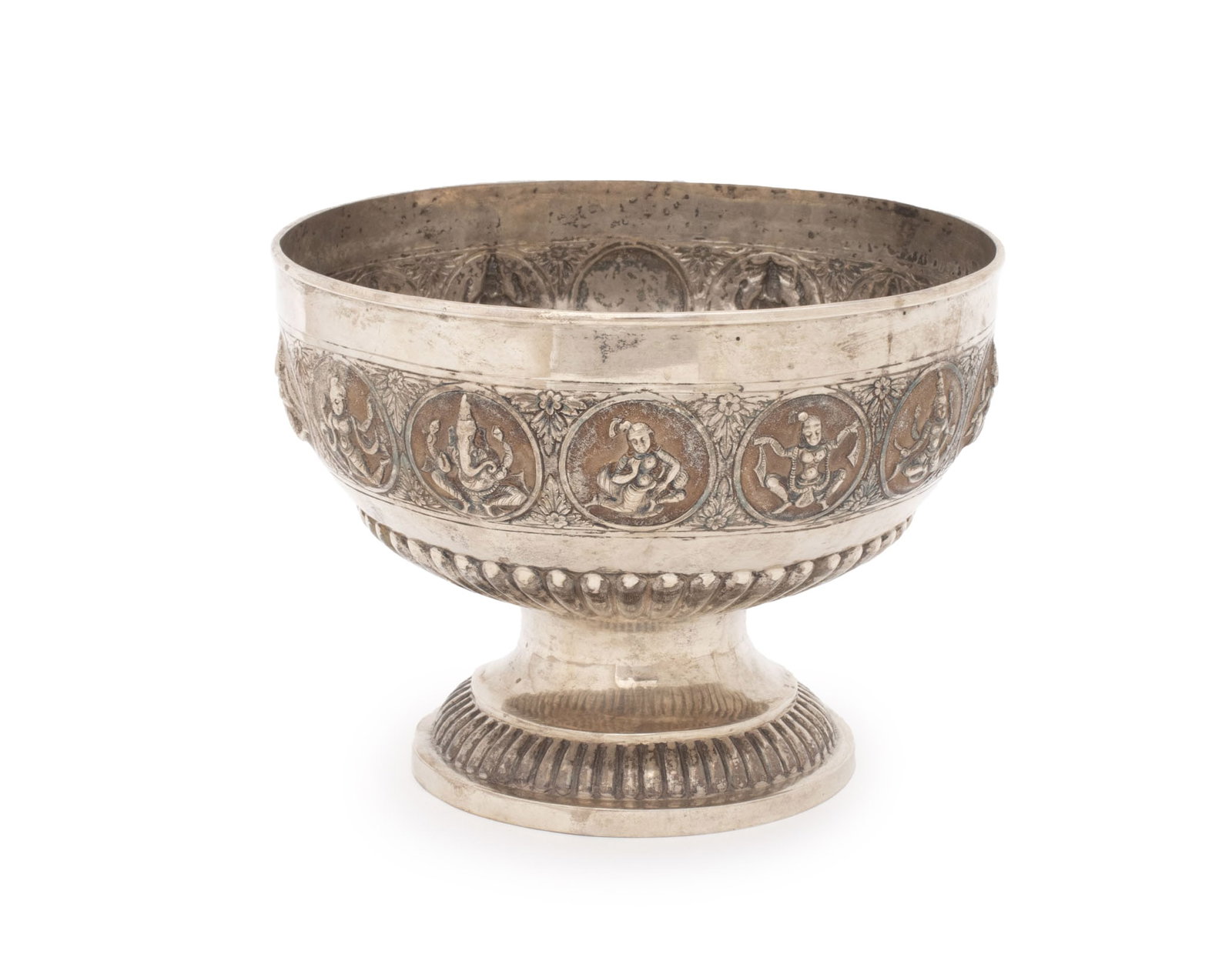Thai Repousse Silver Footed Bowl (1 of 9)