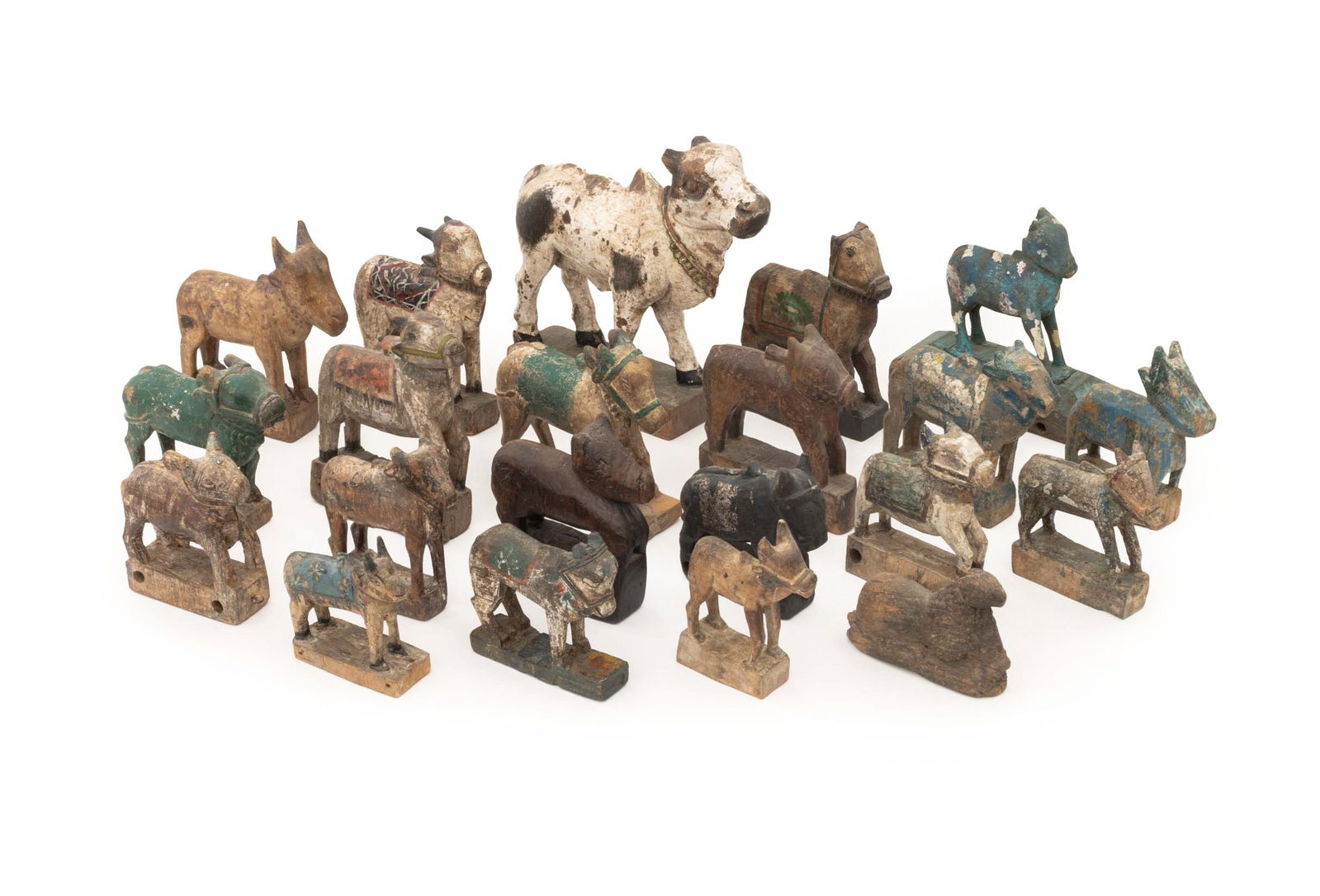 Collection of Indian Nandi Wood Sculptures, 21 (1 of 13)
