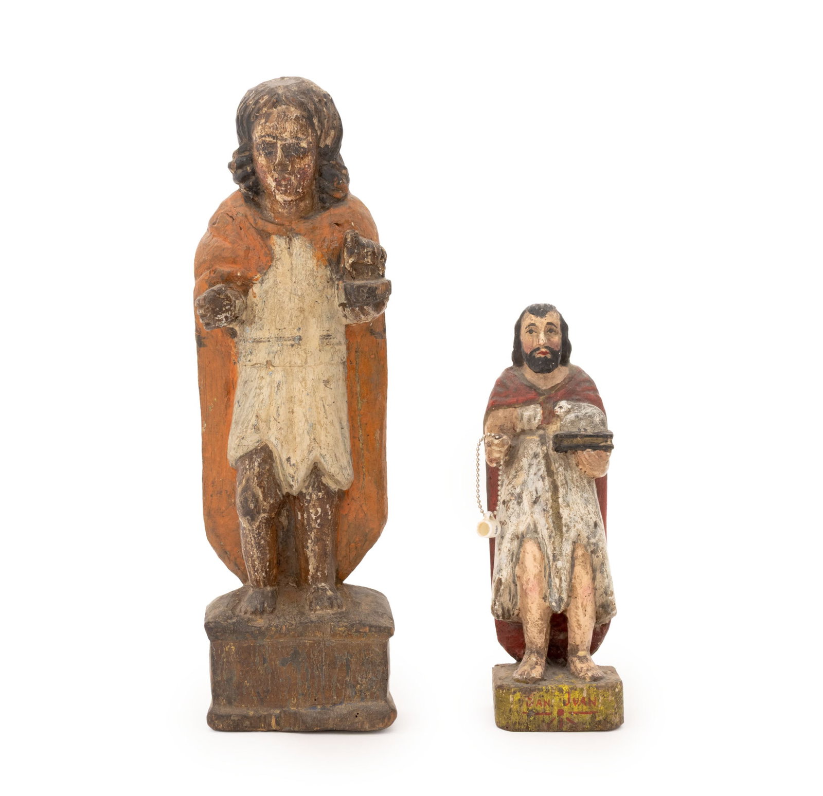 Polychromed and Carved Wood Saint Sculptures, 2 (1 of 14)