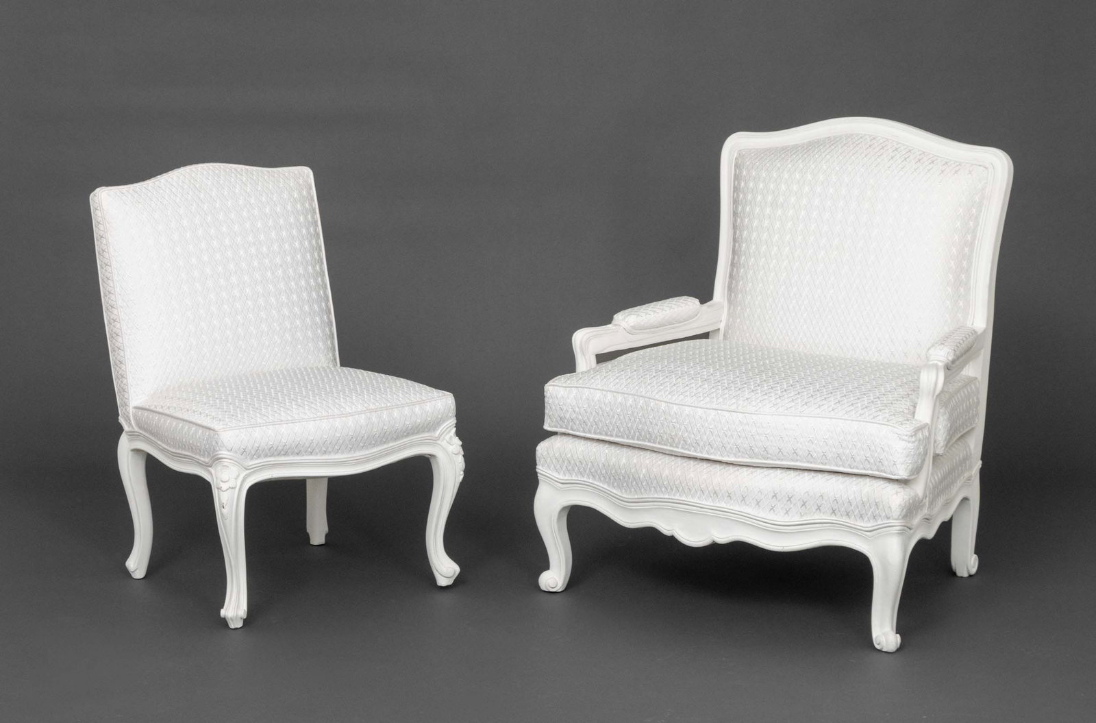 Louis XV Style White Painted Chairs, 2 (1 of 8)