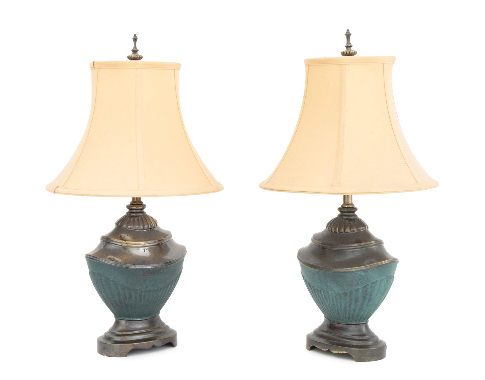 Neoclassical Style Bronzed Metal Table Lamps, Pair (1 of 6)