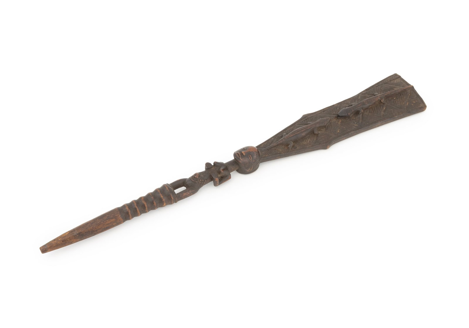 African Luba Carved Wood Kibango Staff (1 of 10)