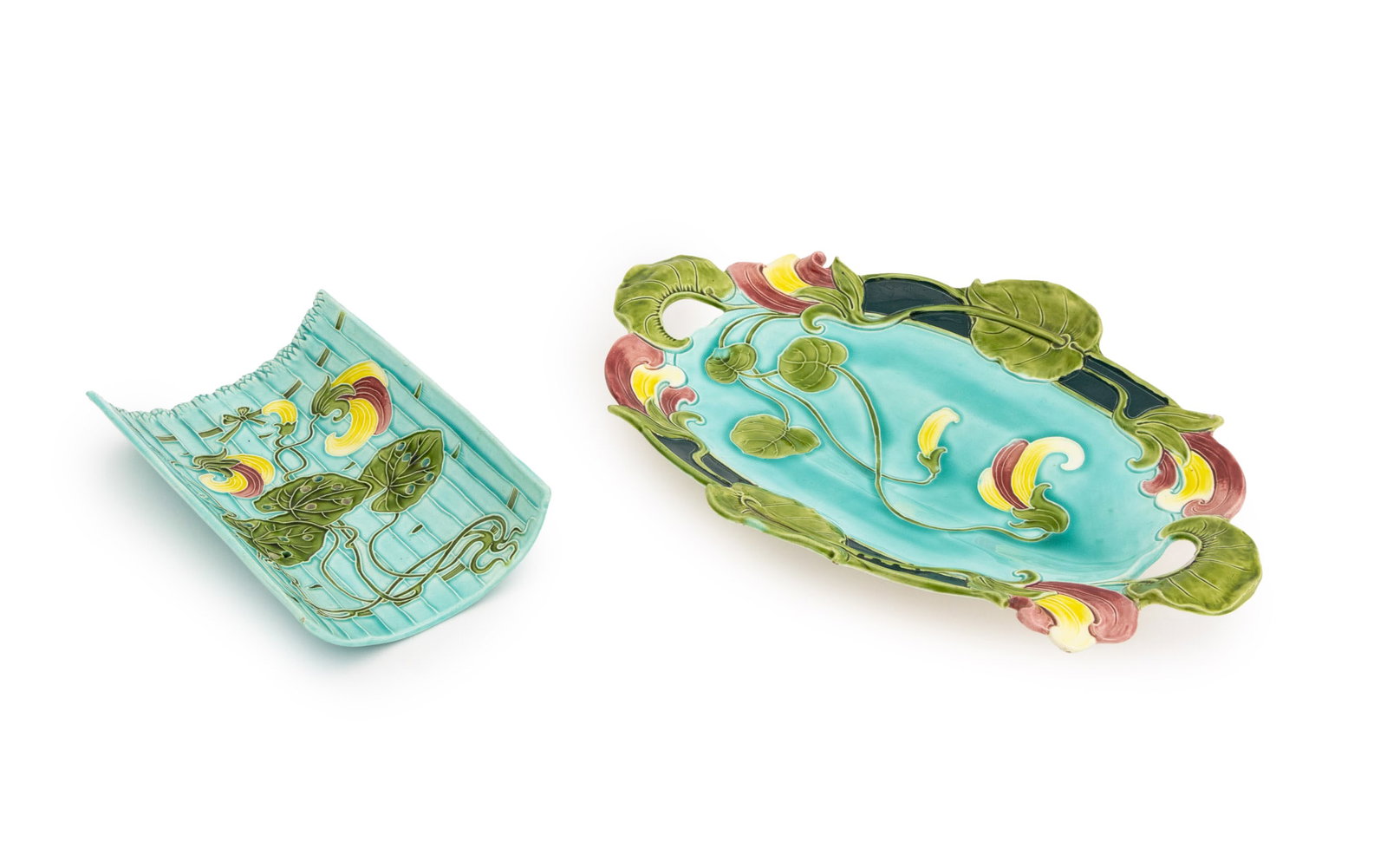 Art Nouveau Majolica Serving Trays, 2 (1 of 14)