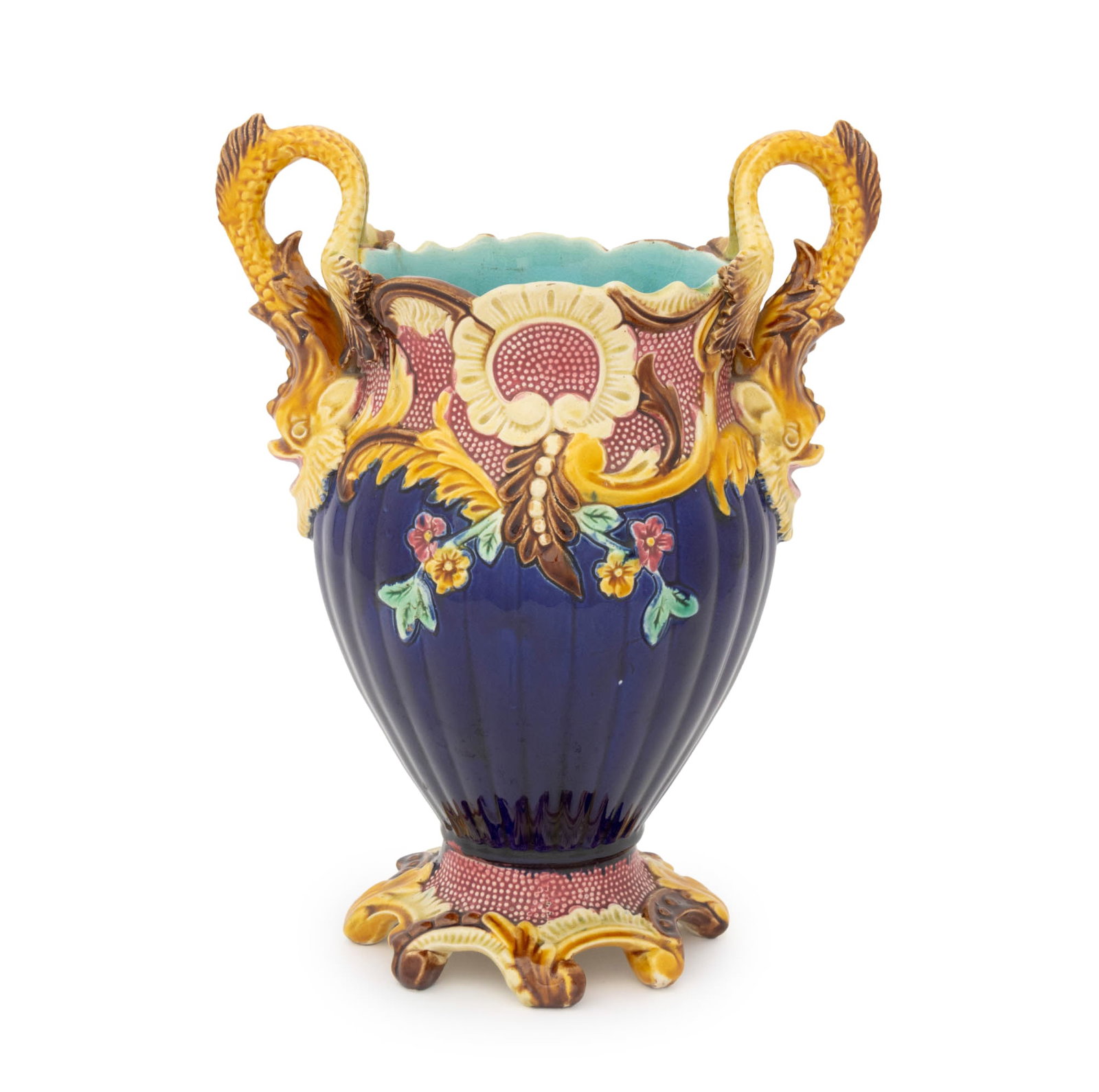 French Majolica Barbotine Vase (1 of 8)