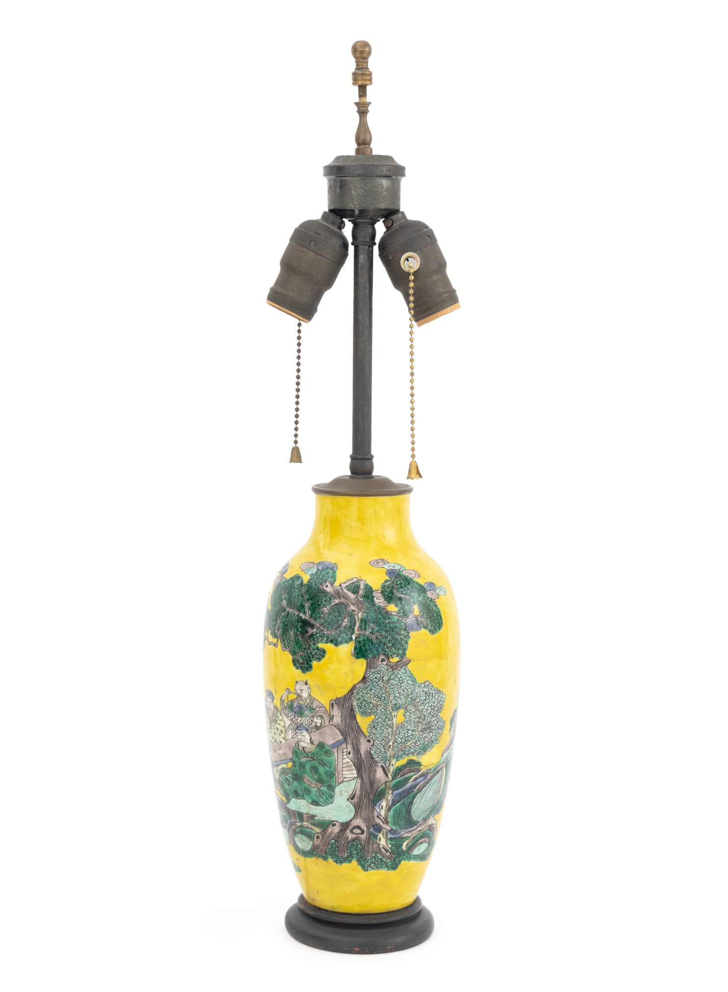 Chinese Famille Jaune Porcelain Vase as Lamp (1 of 9)