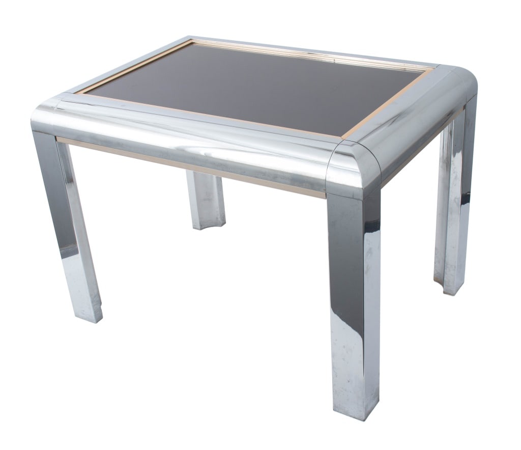 Milo Baughman Chrome and Gilt Brass End Table (1 of 4)