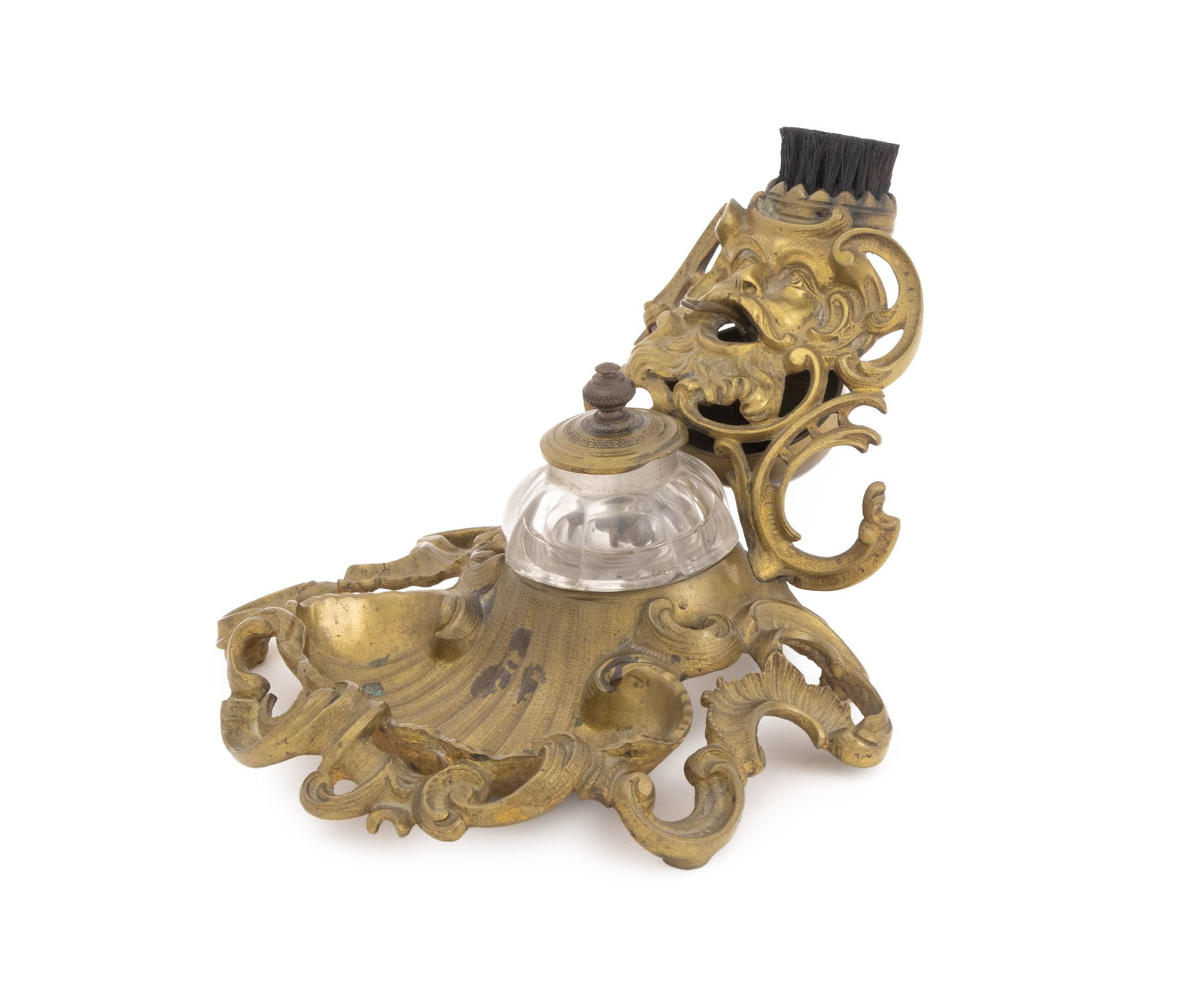 Rococo Style Brass Inkwell, ca. 1900 (1 of 8)