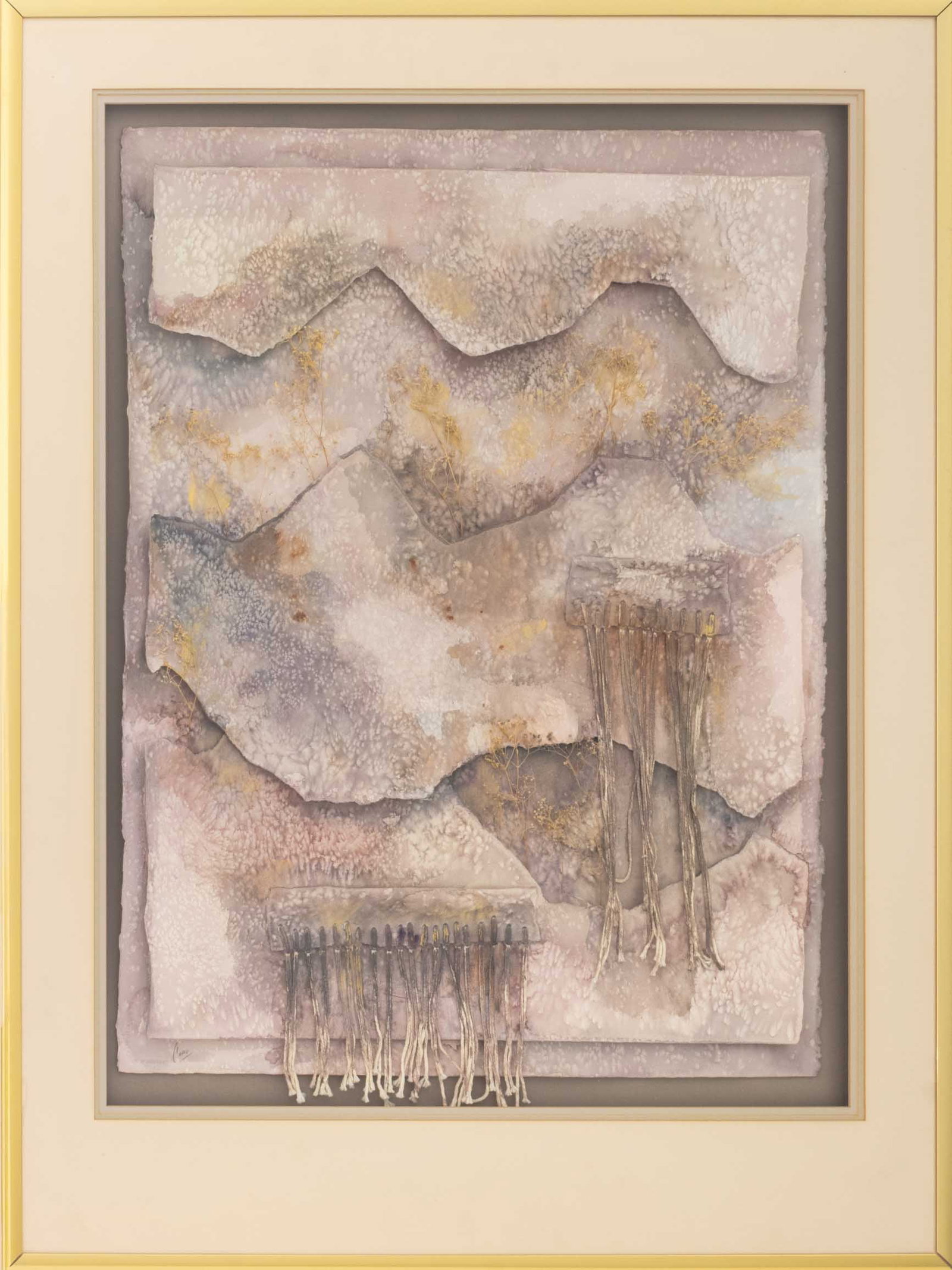 Abstract Composition in Pink Mixed Media Collage (1 of 9)