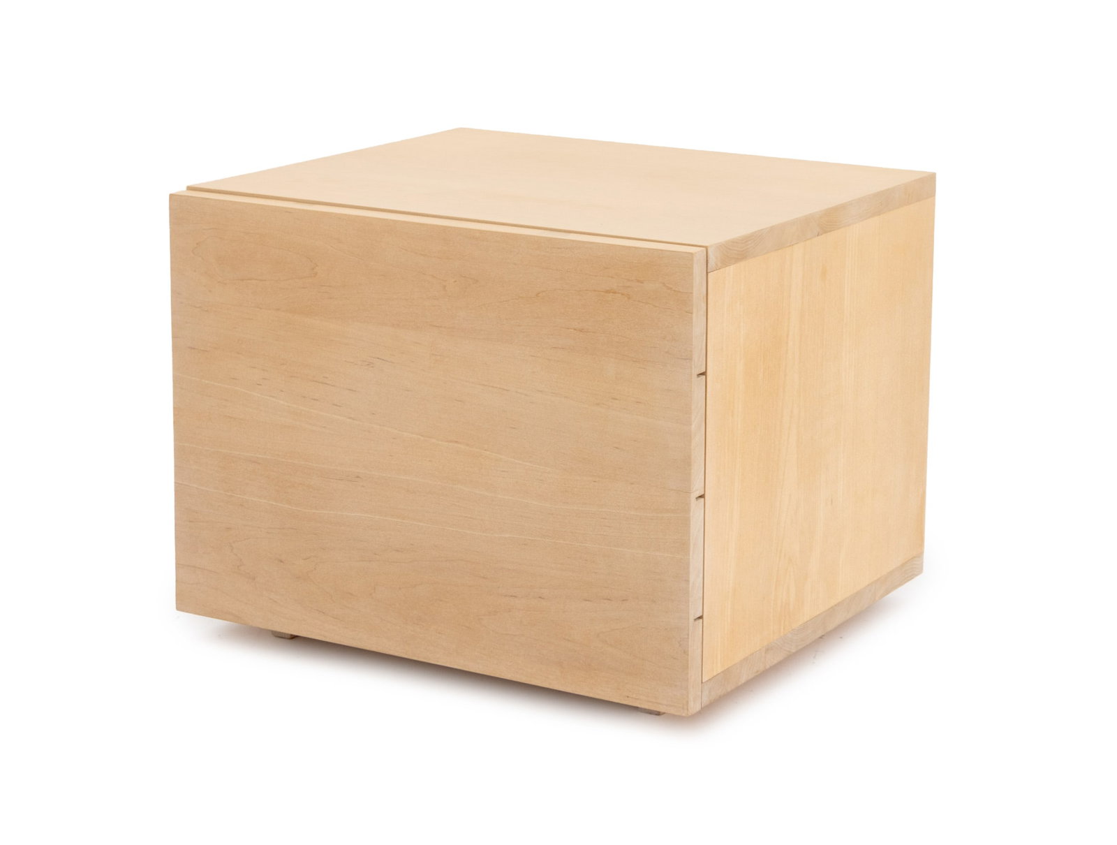 Zach Hadlock for Platform Maple Bedside Table: Zach Hadlock for Platform Maple Bedside Table, the front flap opening to storage compartment, marked "Platform" to underside. 14.75" H x 18.5" W x 16.25" D. Provenance: From an East Village Luxury