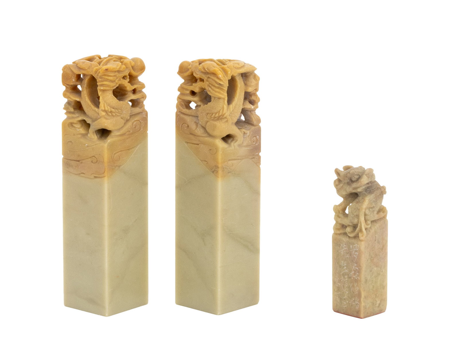 Chinese Carved Soapstone Chop Seals, 3 (1 of 14)