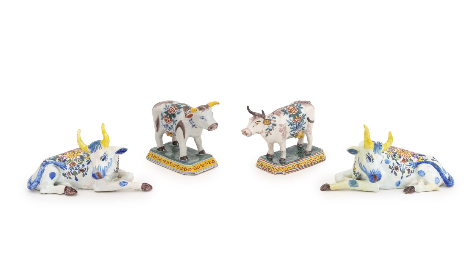 Dutch Delft Cow Figurines, 2 Pairs (1 of 16)