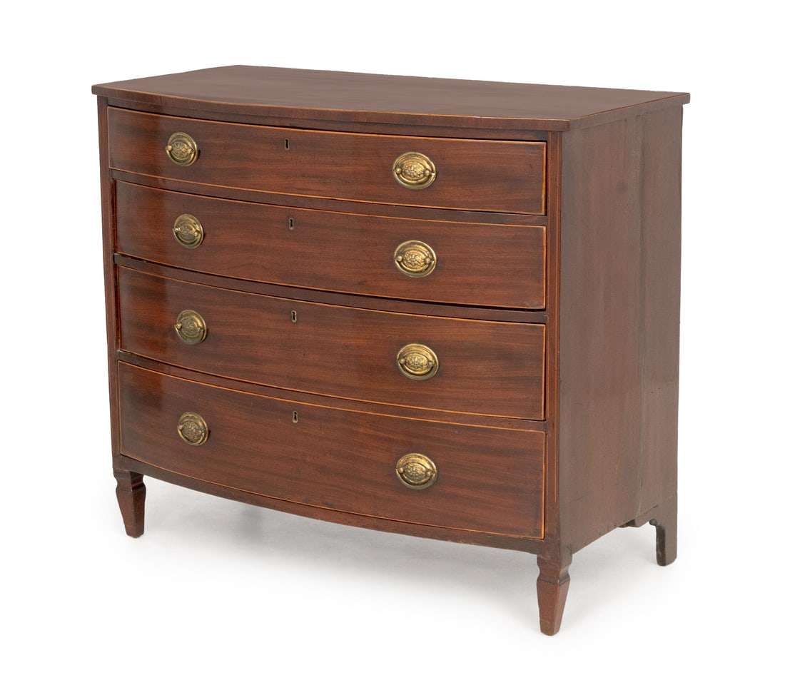 Regency Mahogany Bowfront Chest of Drawers (1 of 6)