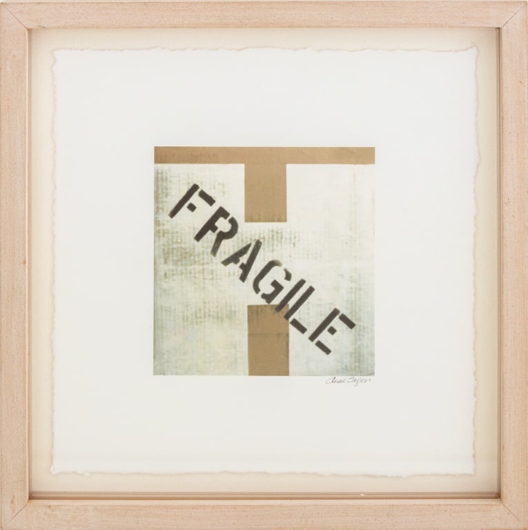 Anne Sager "Fragile" Digital Archival Print: Anne Sager (American, 1930-2024), "Fragile", Digital Archival Print in Colors, signed in pencil lower right, descriptive label to verso, cerused wood frame. Image: 4.5" H x 4.25" W; sheet: 8" H x 8" W