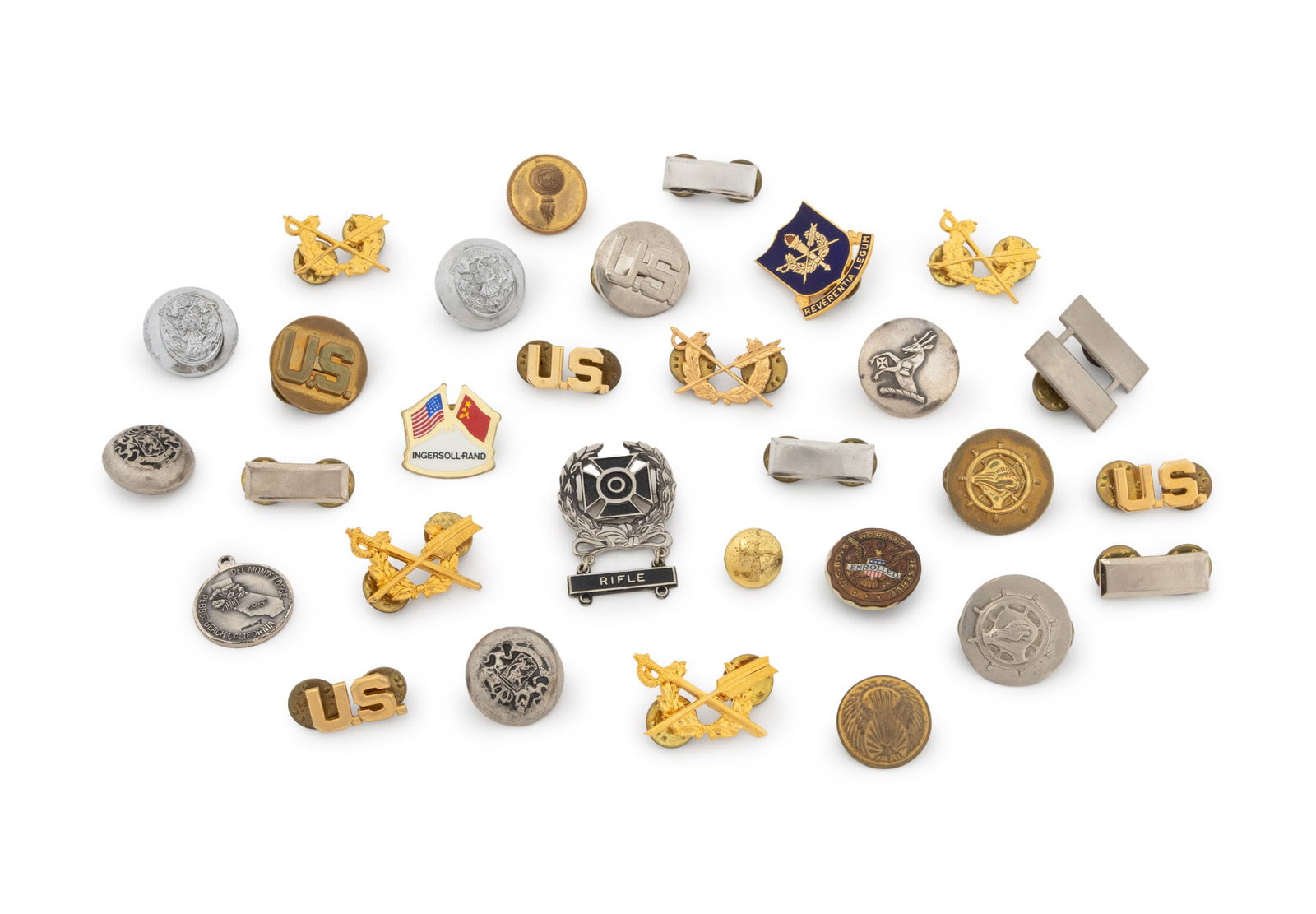 Collection of Military Pins, Badges, & Buttons (1 of 7)