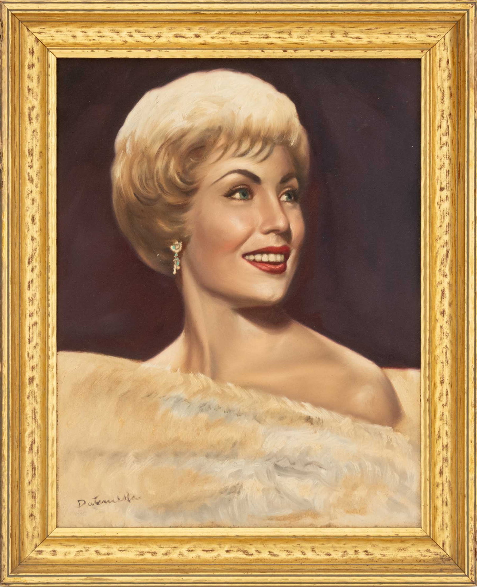 Illegibly Signed Portrait of Jo-Ann Florio Acrylic (1 of 6)