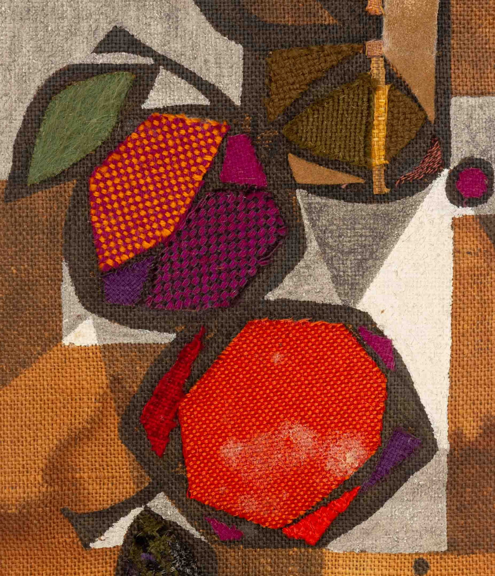 Illegibly Signed Woven Patchwork Portrait Tapestry - 8