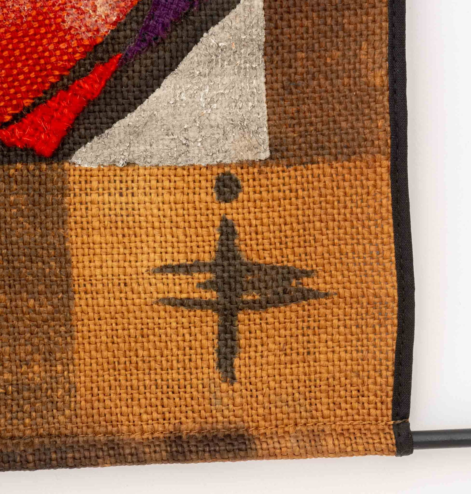 Illegibly Signed Woven Patchwork Portrait Tapestry - 9