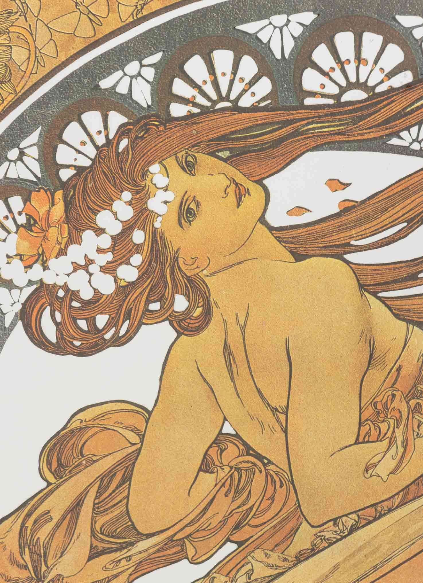 After Alphonse Mucha Offset Lithograph Mirror - 3