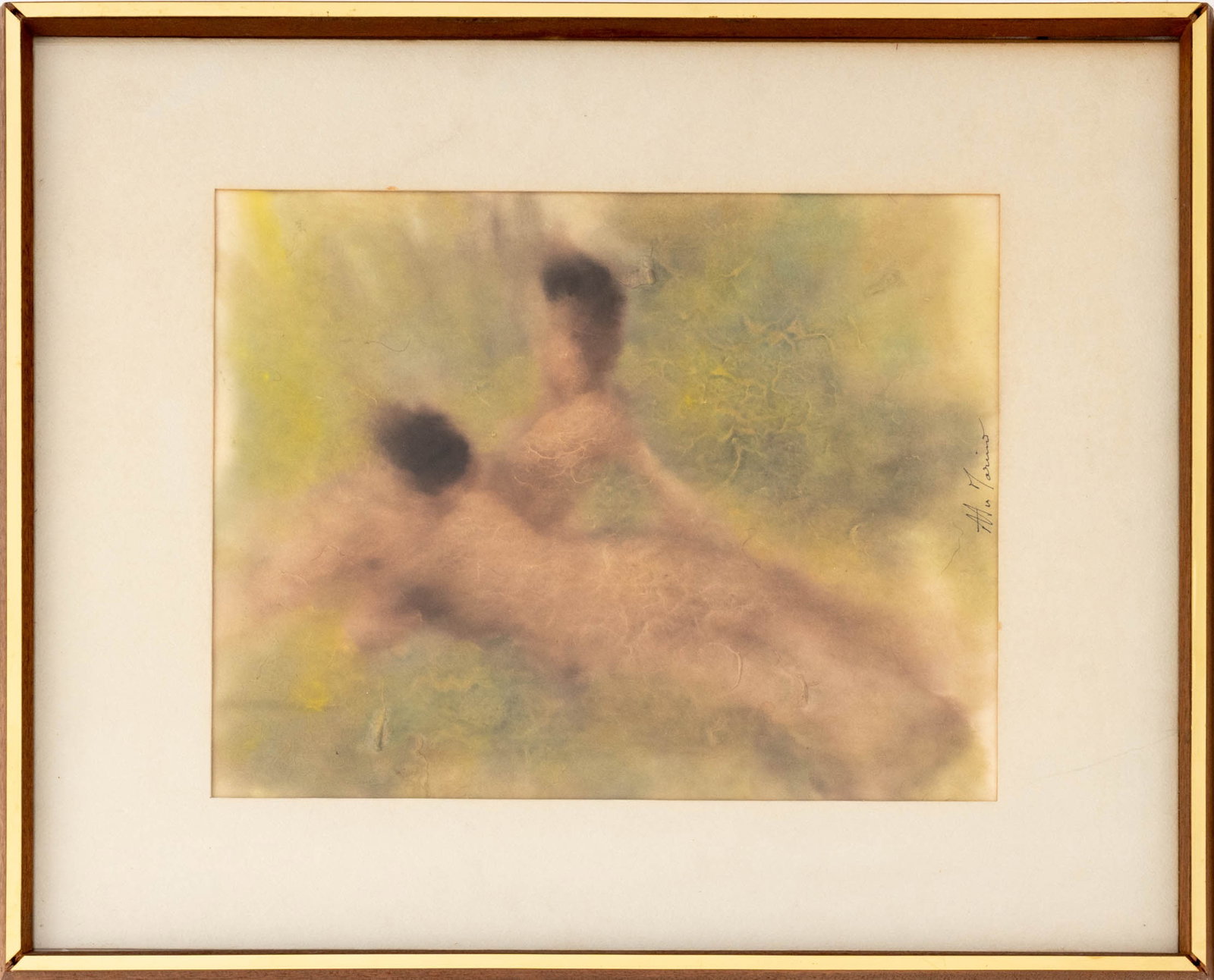 Illegibly Signed Abstract Figures Pastel (1 of 7)