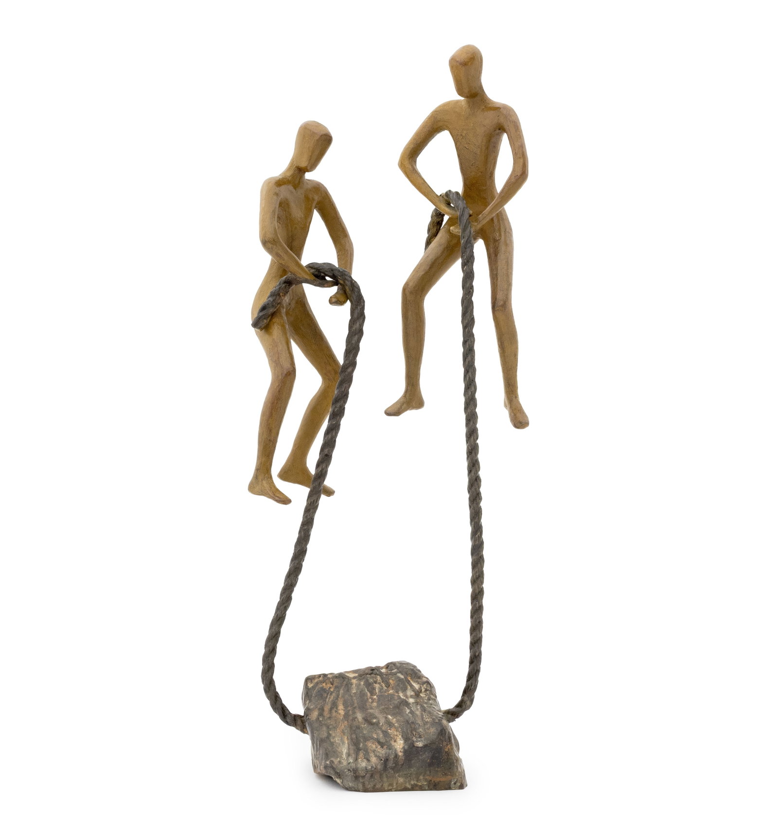 Tolla Inbar "Encouragement" Bronze Sculpture, 2003: Tolla Inbar (German, b. 1958) "Encouragement" Patinated Bronze Sculpture, 2003, signed "Tolla", dated, and numbered edition "2/25" to side of leg. 23" H x 9" W x 7" D. Provenance: From an Upper East
