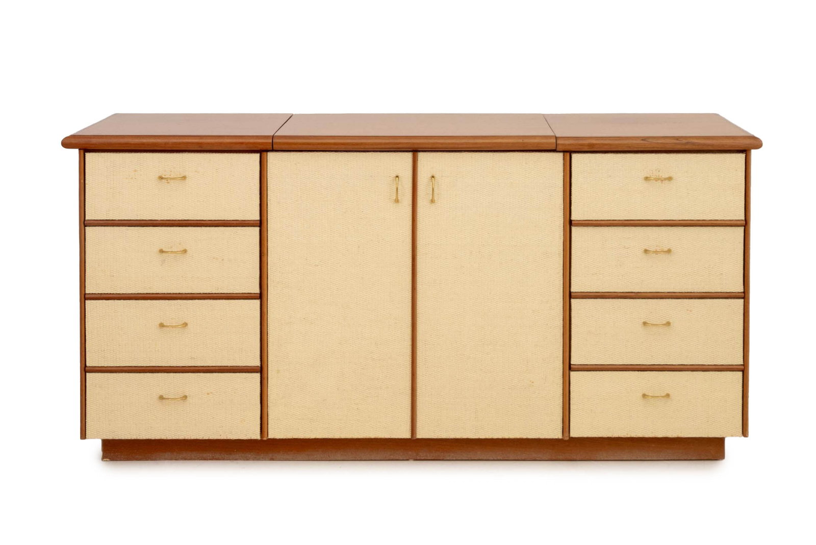 Gabriella Crespi Style Wicker & Walnut TV Cabinet (1 of 12)