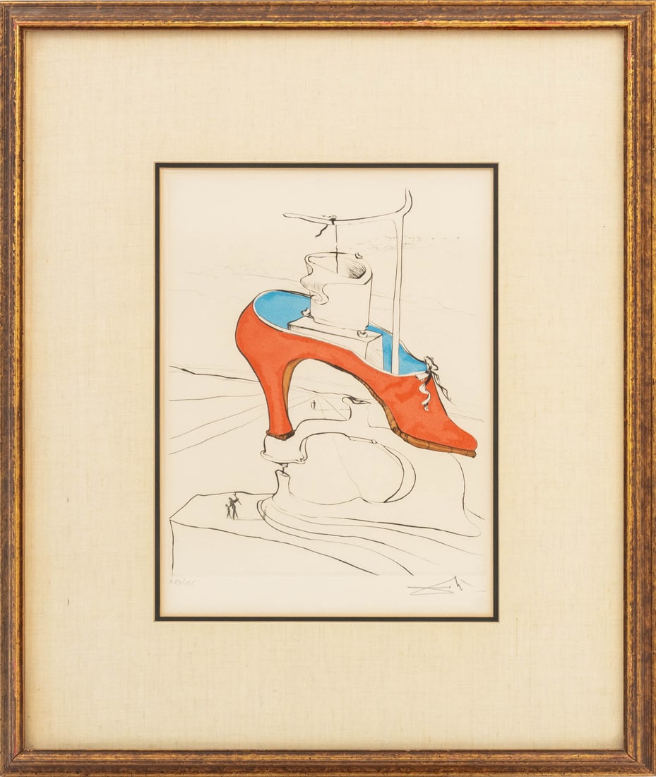 Salvador Dali "The Curse Conquered" Etching, 1974: Salvador Dali (Spanish, 1904-1989), "Le Malediction Vaincu" [The Curse Conquered], Drypoint and Etching on Arches Paper with Hand-Embellishments, 1974, from "After 50 Years of Surrealism", published b