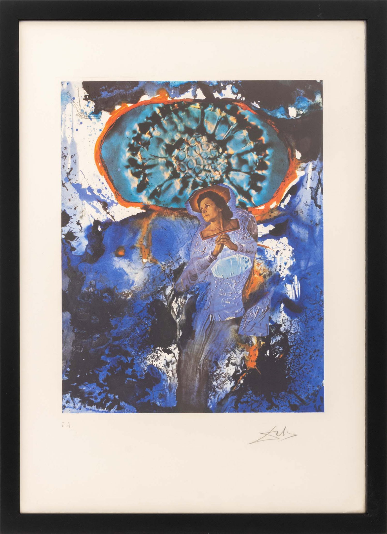 Salvador Dali "Ultra Surrealist Corpuscular", 1971: Salvador Dali (Spanish, 1904-1989), "Ultra Surrealist Corpuscular Galutska", Etching and Photolithograph in Colors on Arches Paper, 1971, from the "Memories of Surrealism" suite, published by Transwor