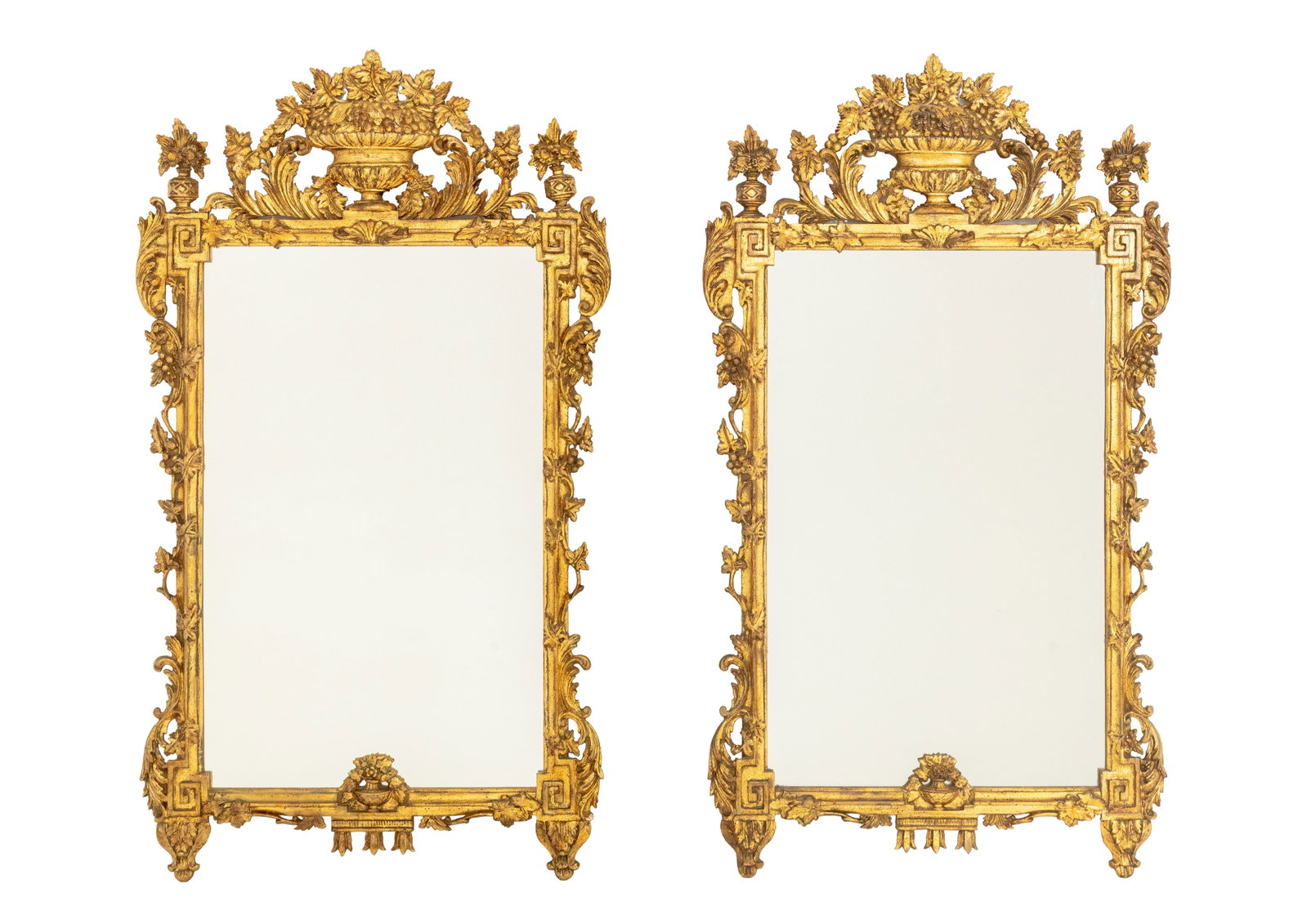 Rococo Style Giltwood Framed Mirrors, Pair (1 of 16)