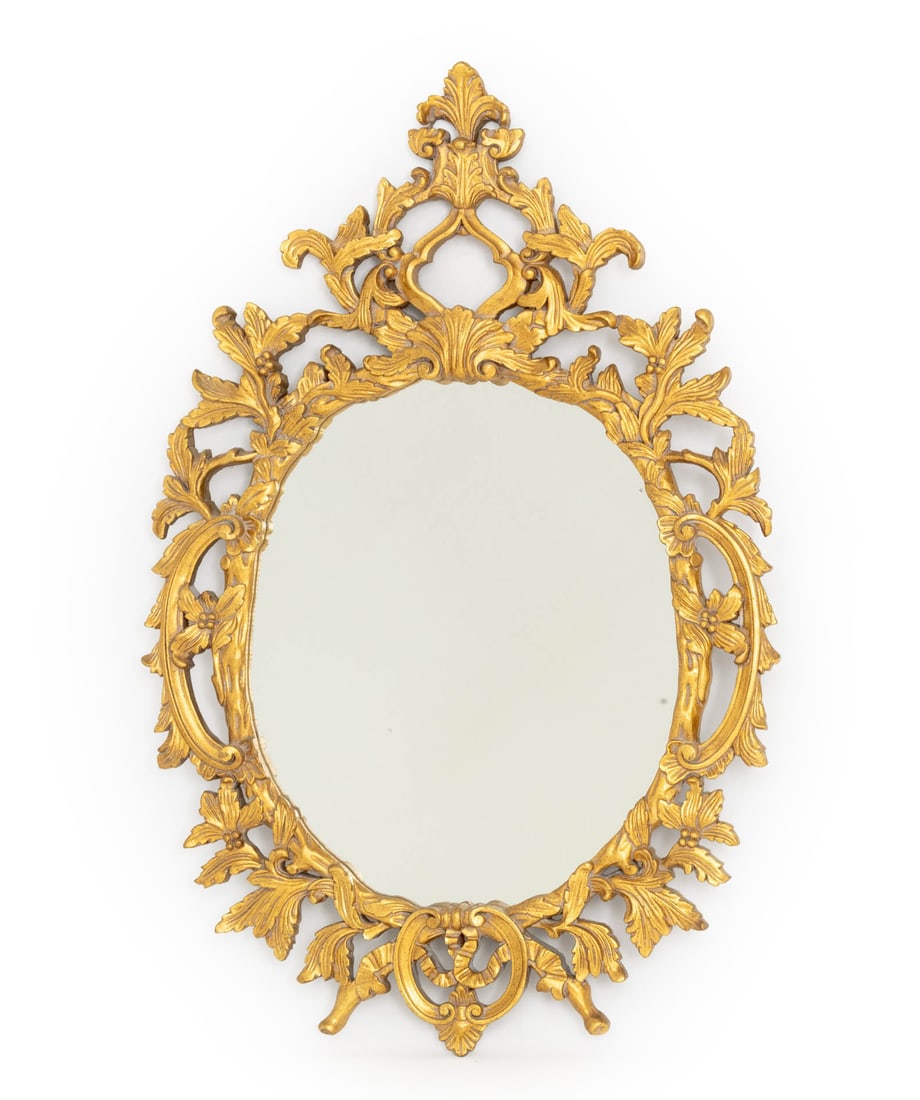 Rococo Revival Gilt Framed Oval Mirror (1 of 7)