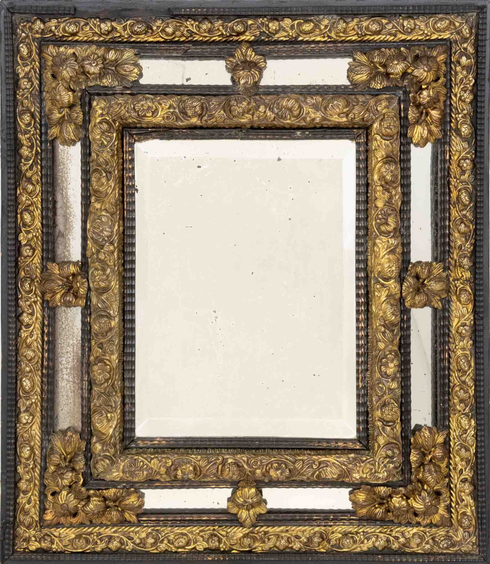 Napoleon III Style Brass Mounted Ebonized Mirror (1 of 8)