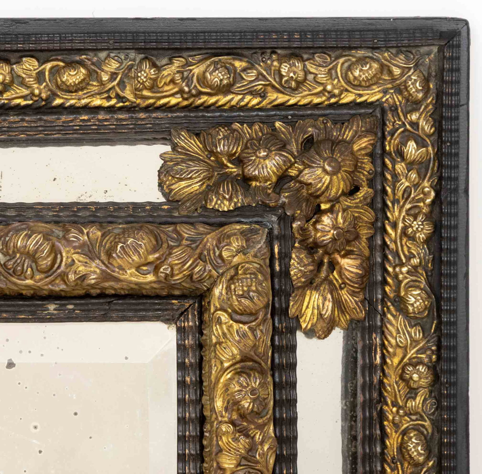 Napoleon III Style Brass Mounted Ebonized Mirror - 2