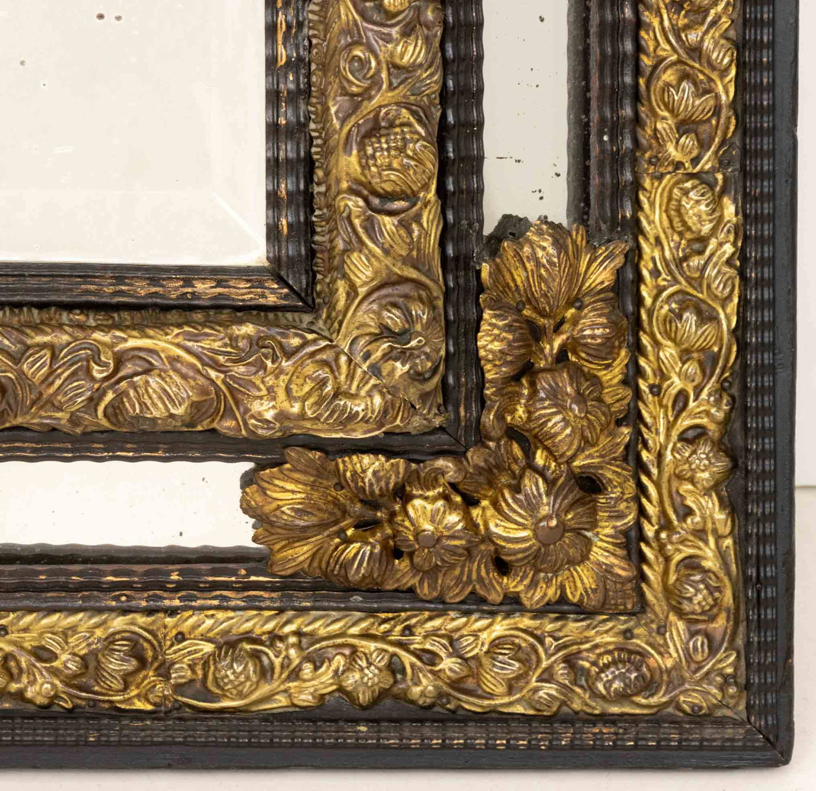 Napoleon III Style Brass Mounted Ebonized Mirror - 6