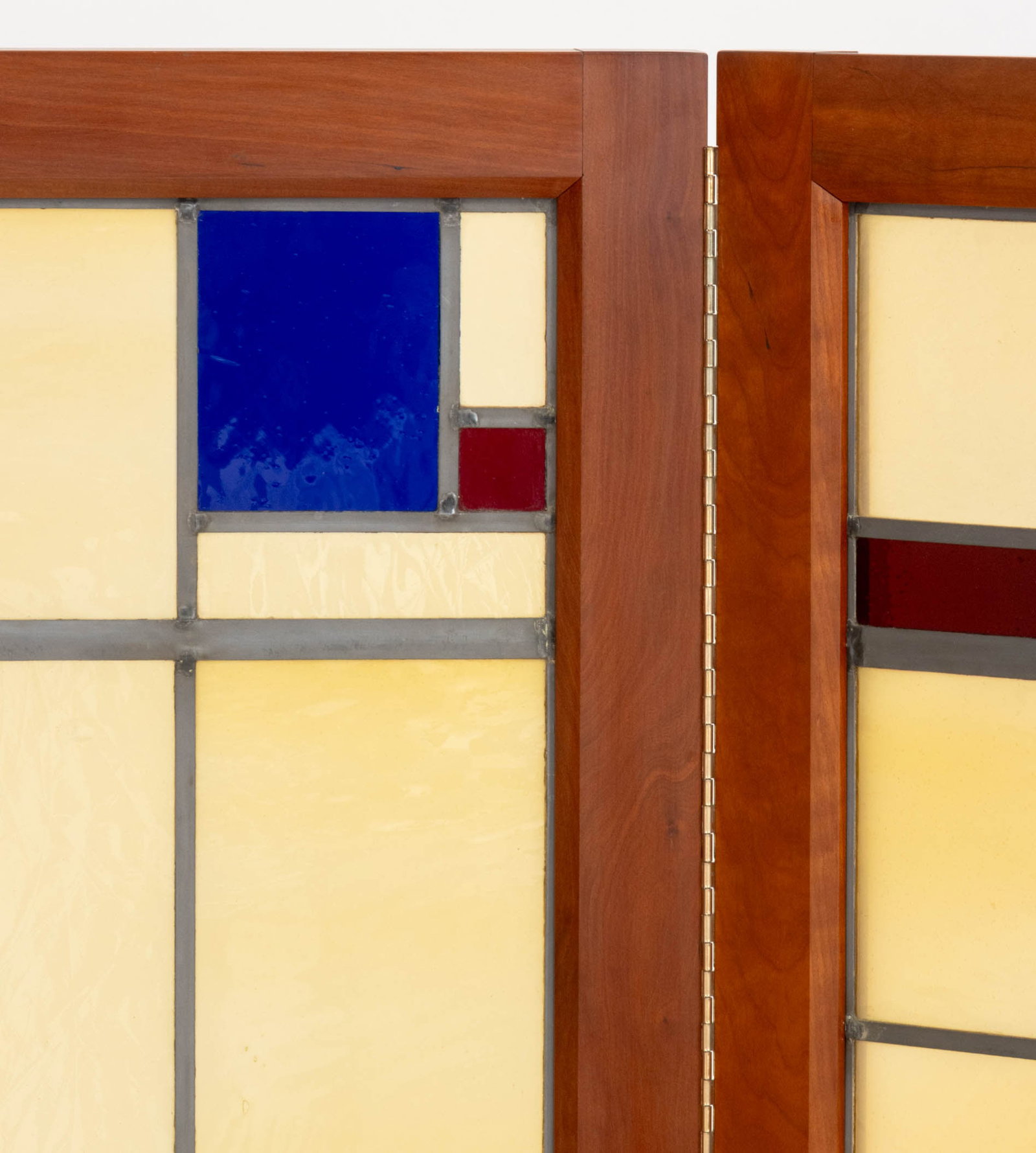 Frank Lloyd Wright Style Glass Panel Floor Screen - 6