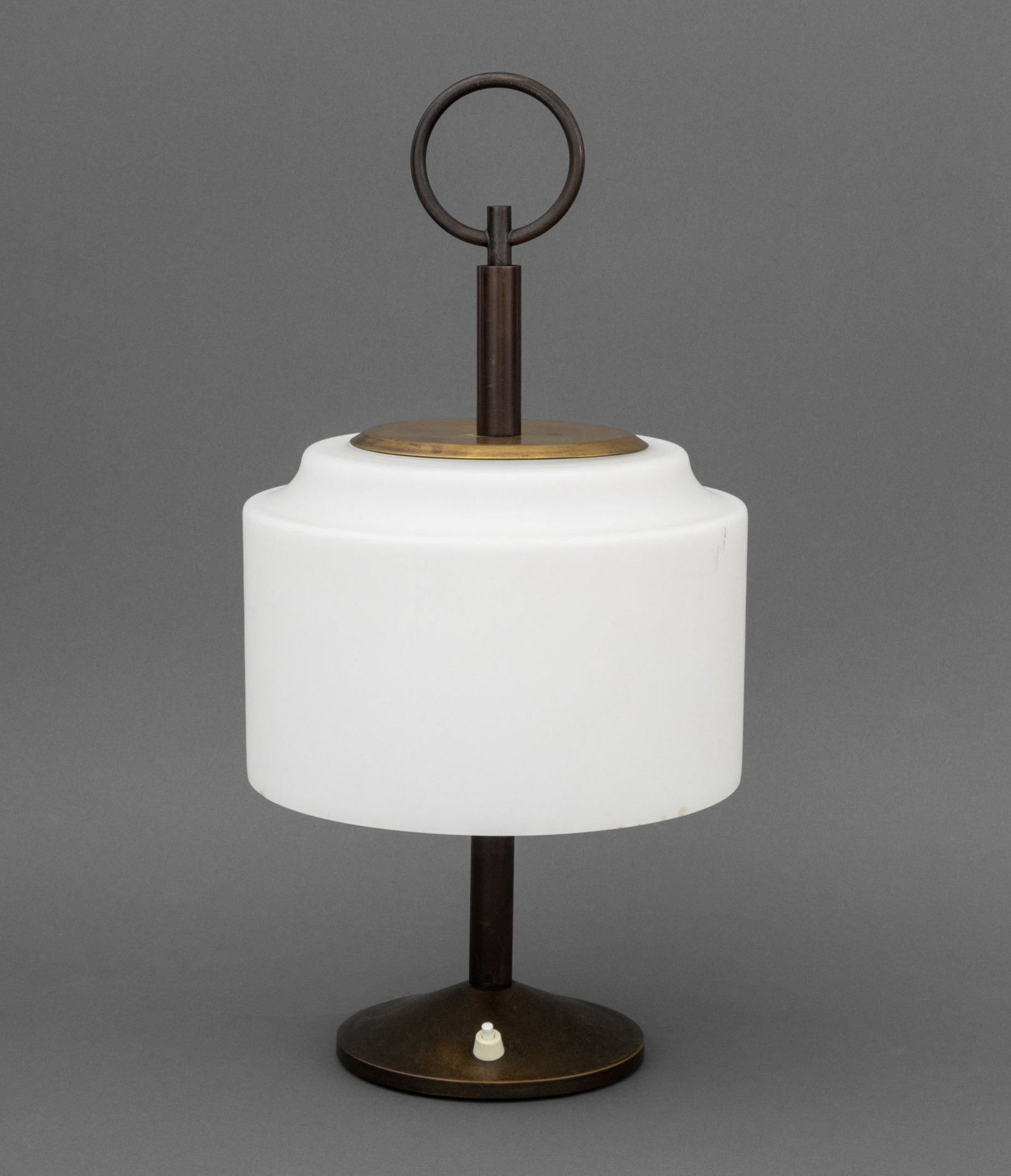 Italian Modern White Glass and Brass Table Lamp (1 of 7)