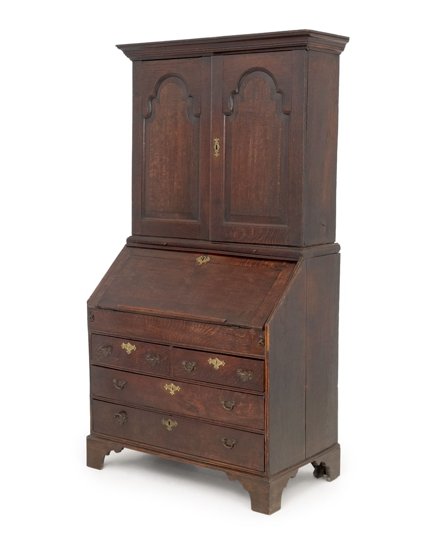 George III Oak Bureau Bookcase (1 of 9)
