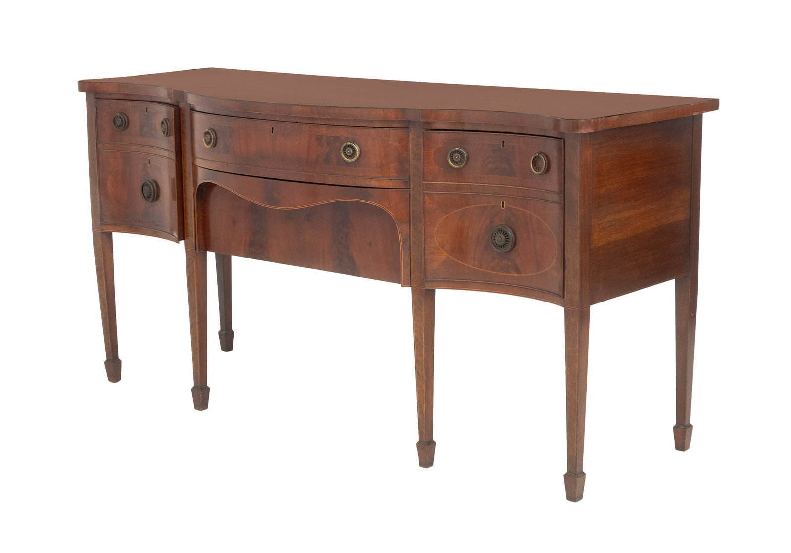 Federal Style Flame Mahogany Serpentine Sideboard (1 of 8)