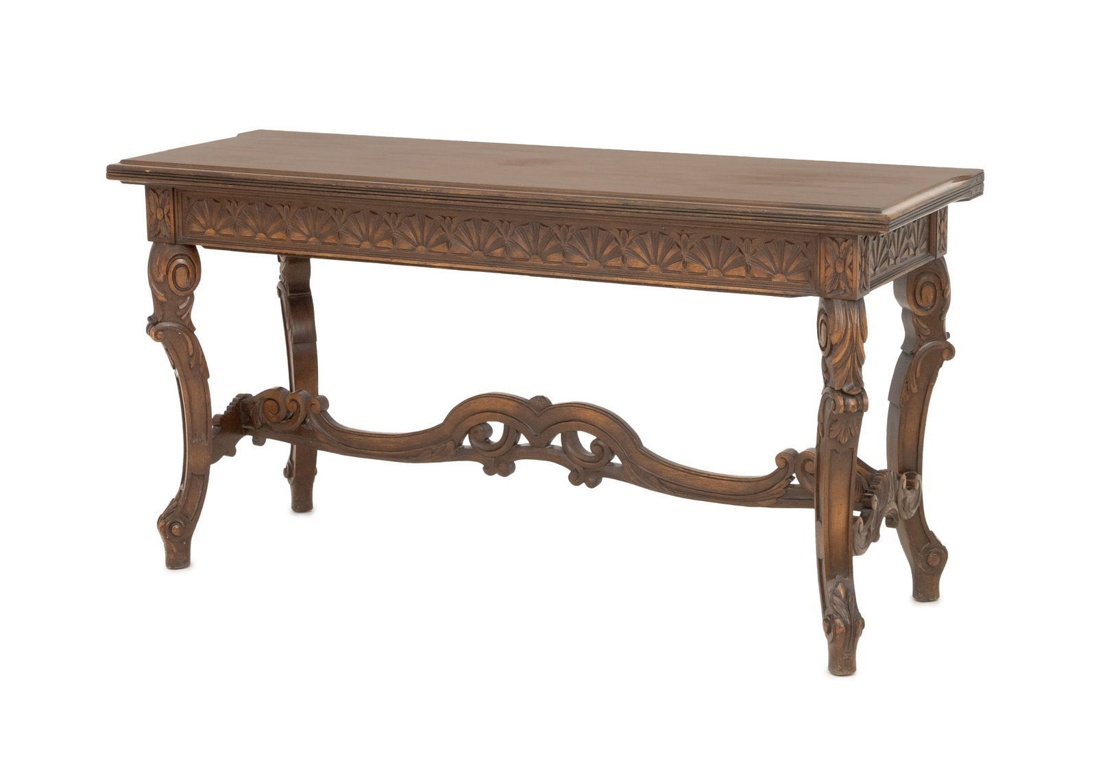 Rococo Style Walnut Extending Trestle Table (1 of 11)