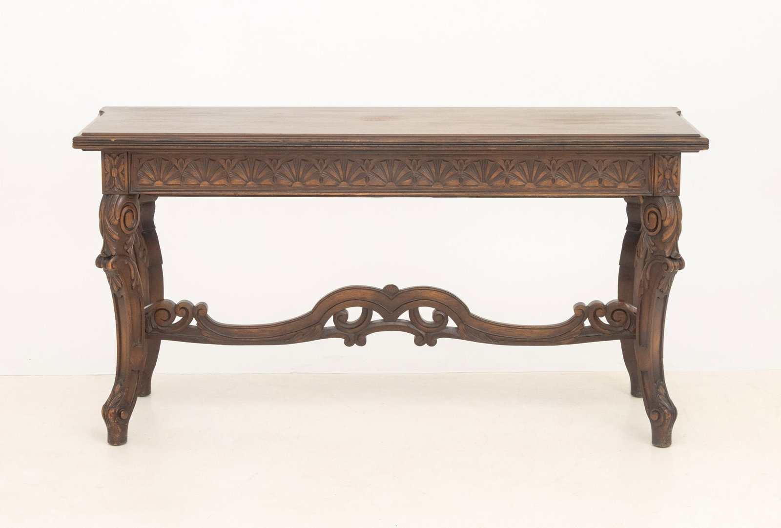 Rococo Style Walnut Extending Trestle Table - 2