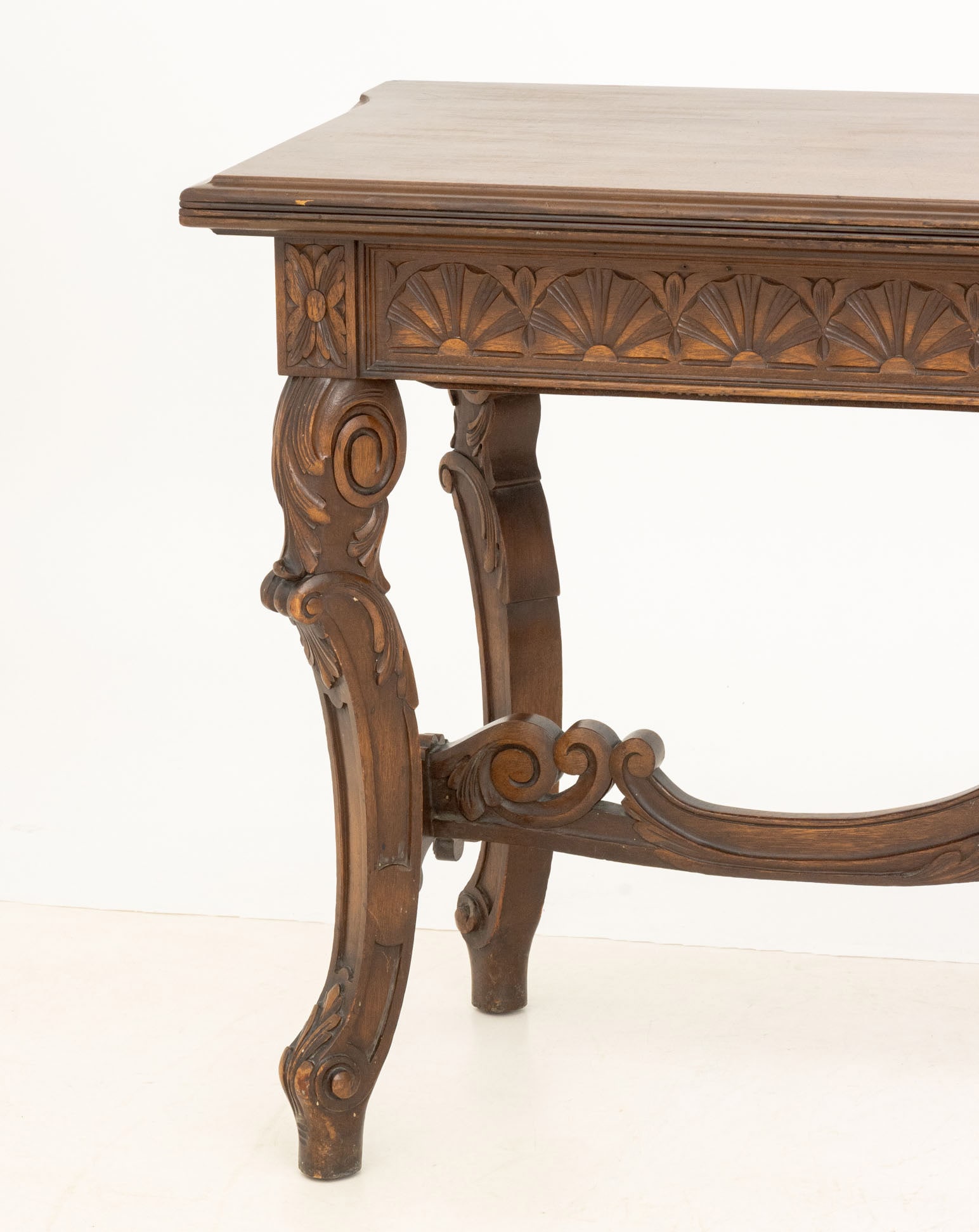 Rococo Style Walnut Extending Trestle Table - 3