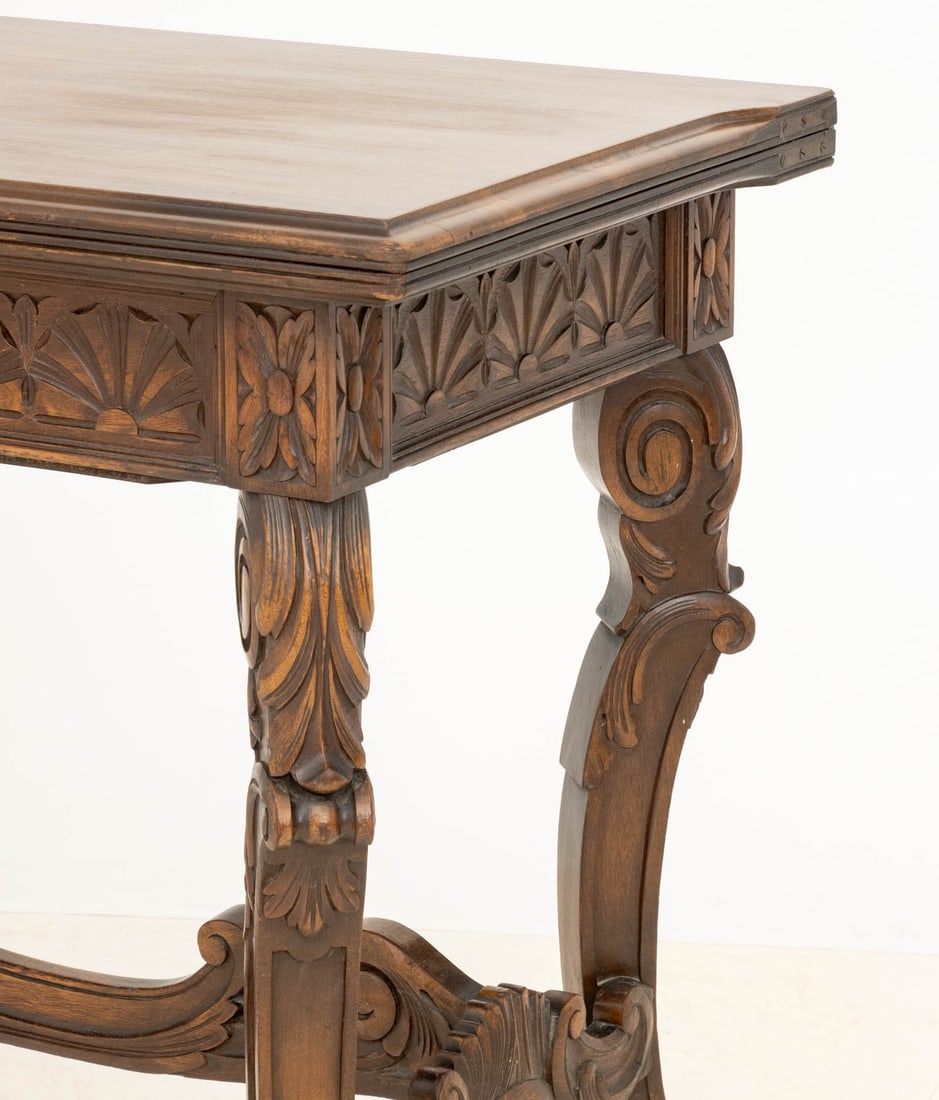 Rococo Style Walnut Extending Trestle Table - 5
