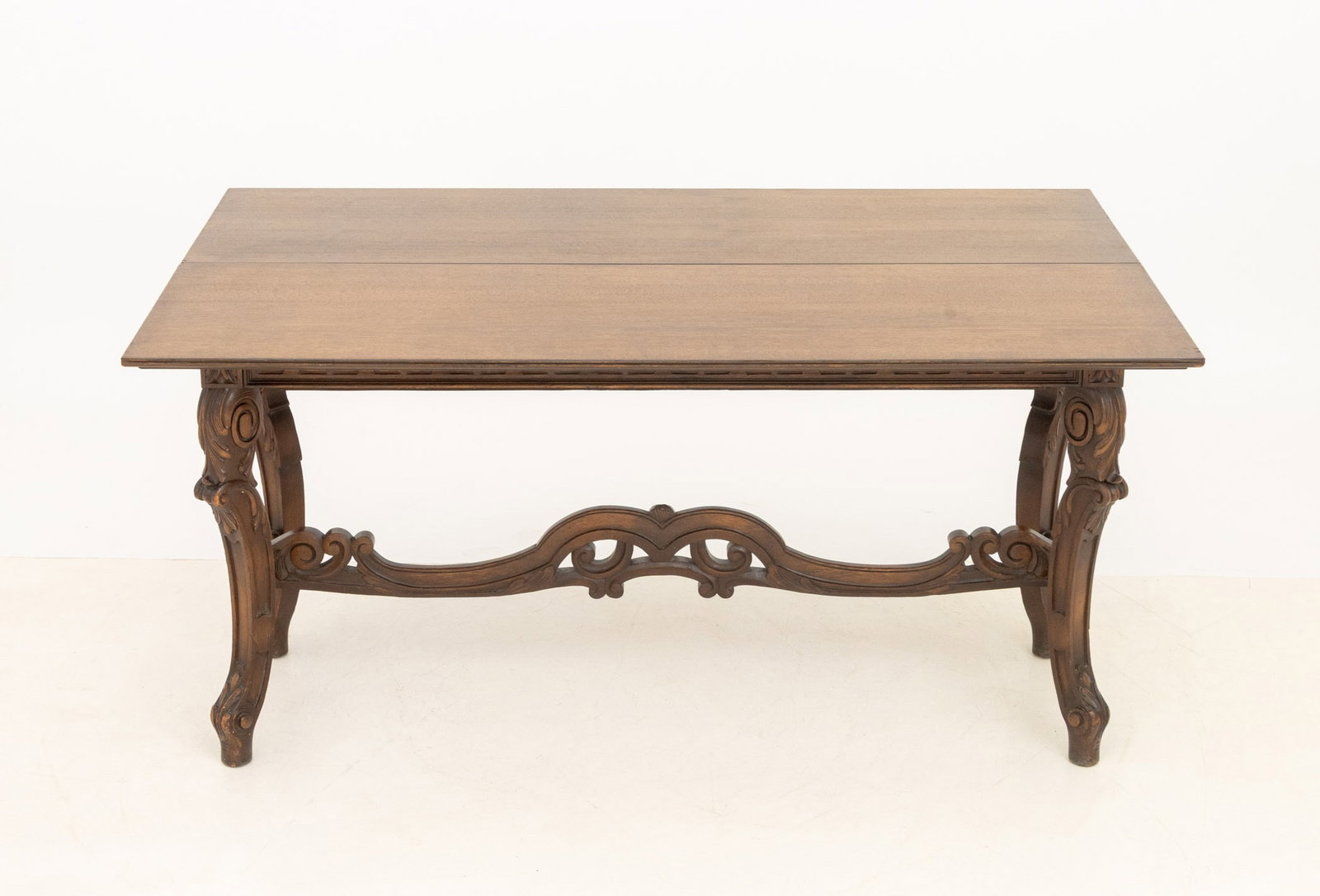 Rococo Style Walnut Extending Trestle Table - 7